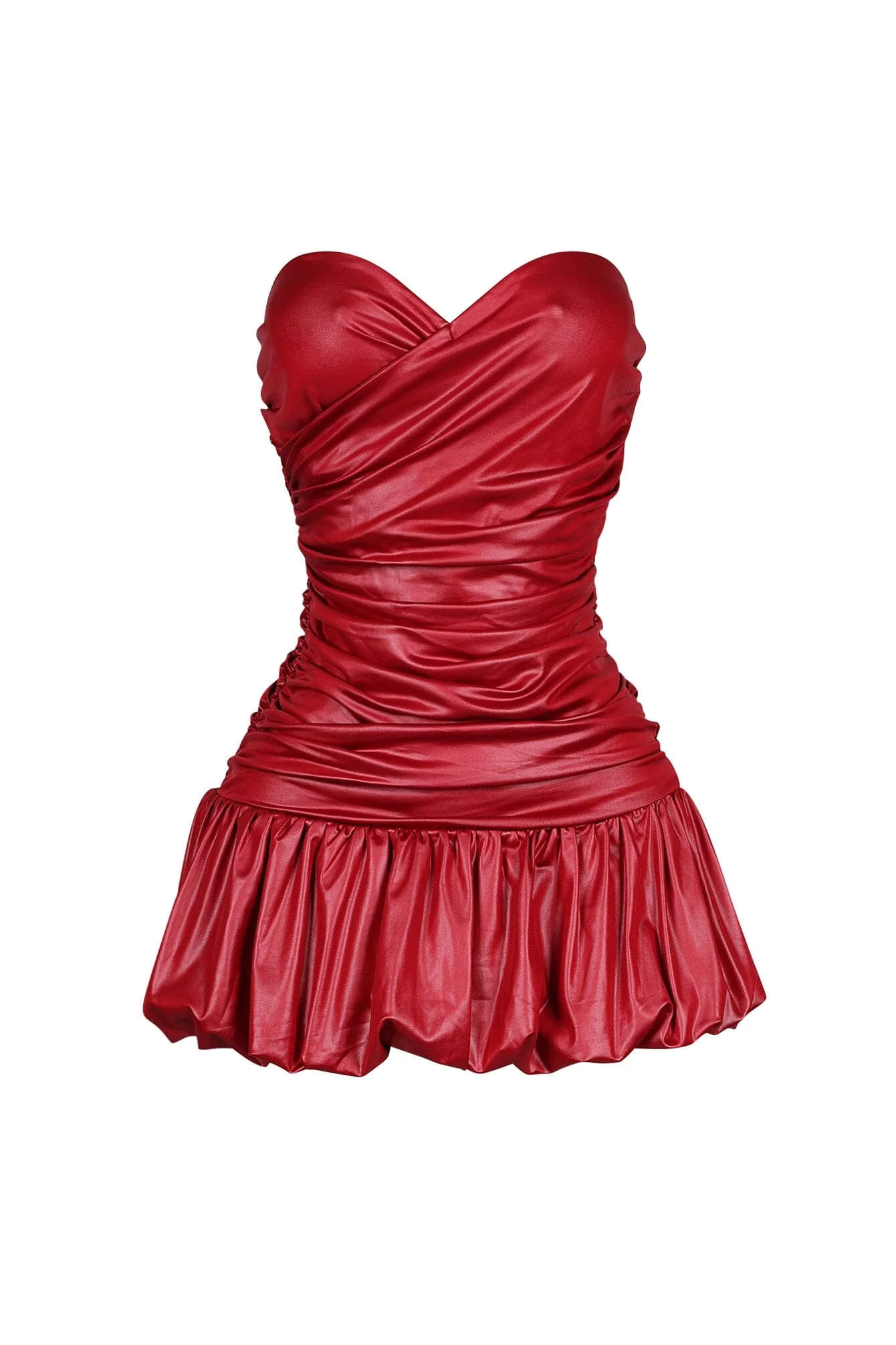 Mikah Shiny Ruched Bubble Mini Dress - Image 6