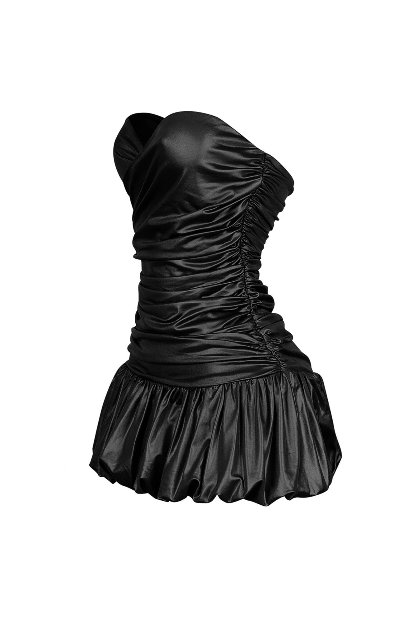 Mikah Shiny Ruched Bubble Mini Dress - Image 7