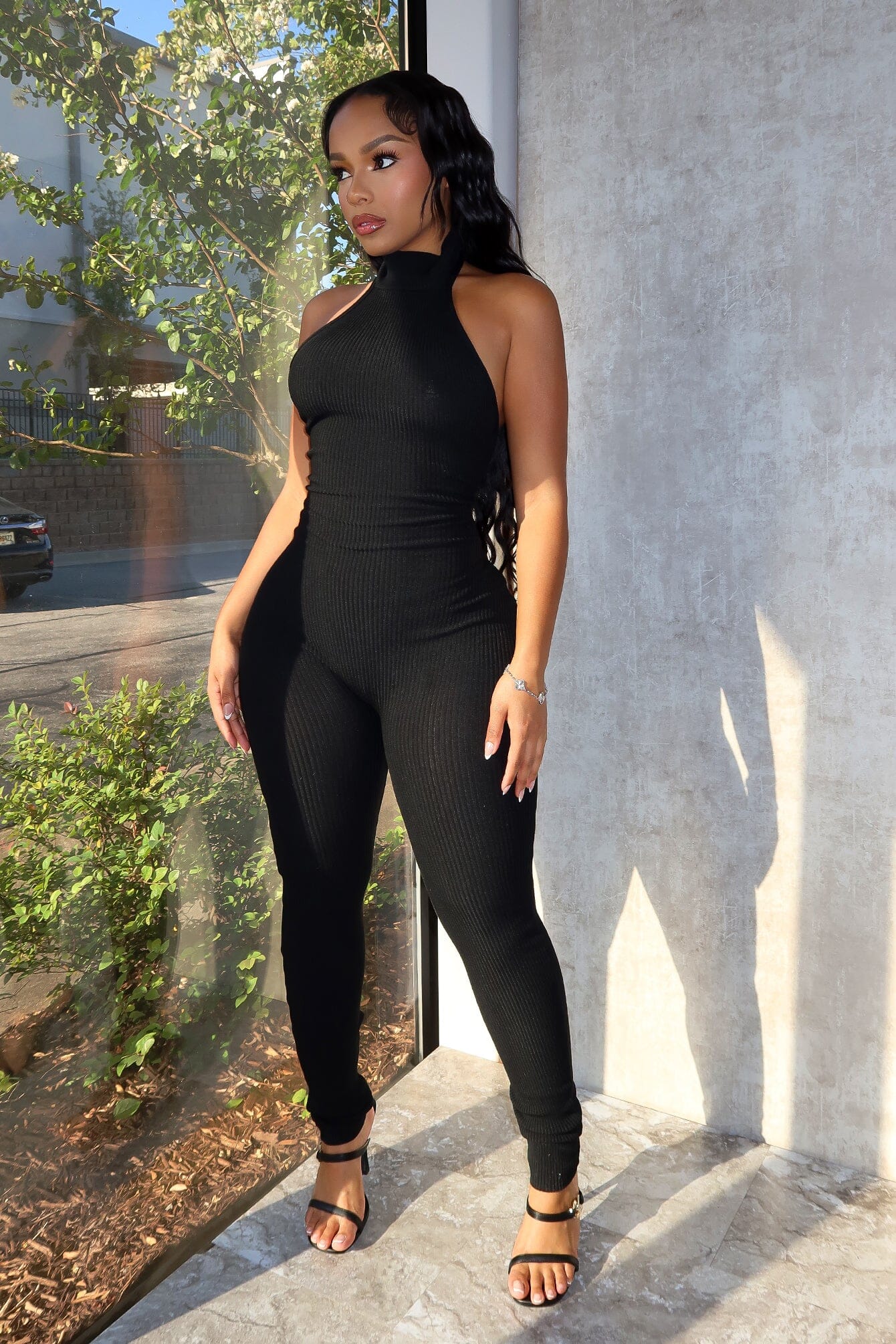 Miles Mock Neck Lace Up Jumpsuit - Image 6