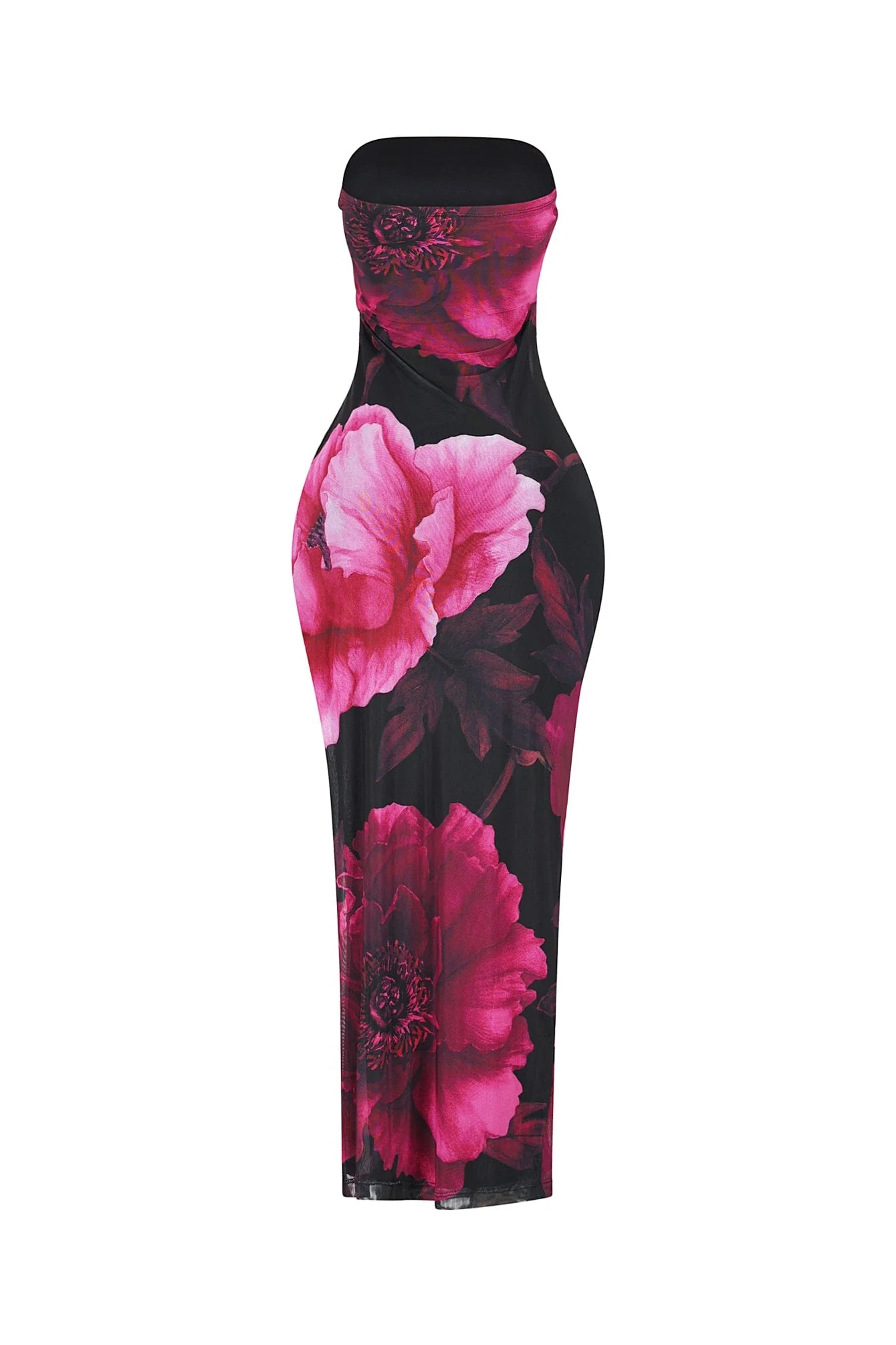 Miley Mesh Floral Tube Maxi Dress - Image 9