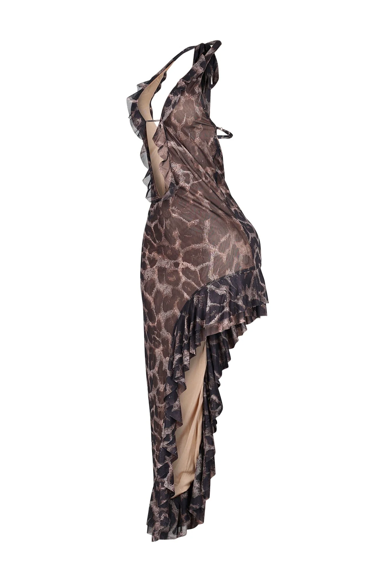 Milo Mesh Leopard Halter Midi Dress - Image 6