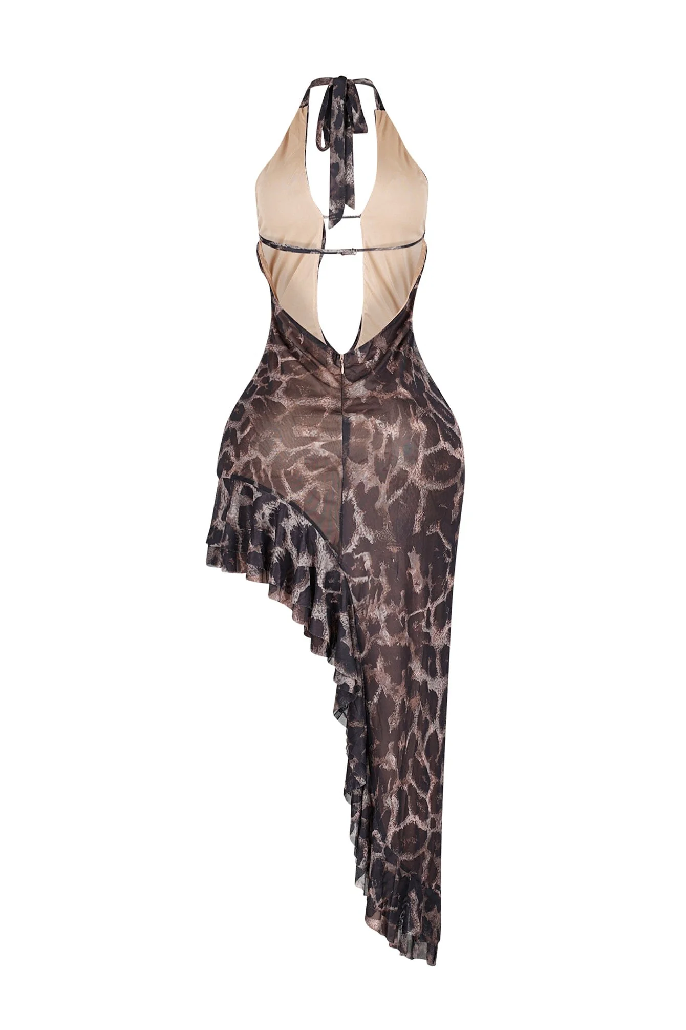 Milo Mesh Leopard Halter Midi Dress - Image 7
