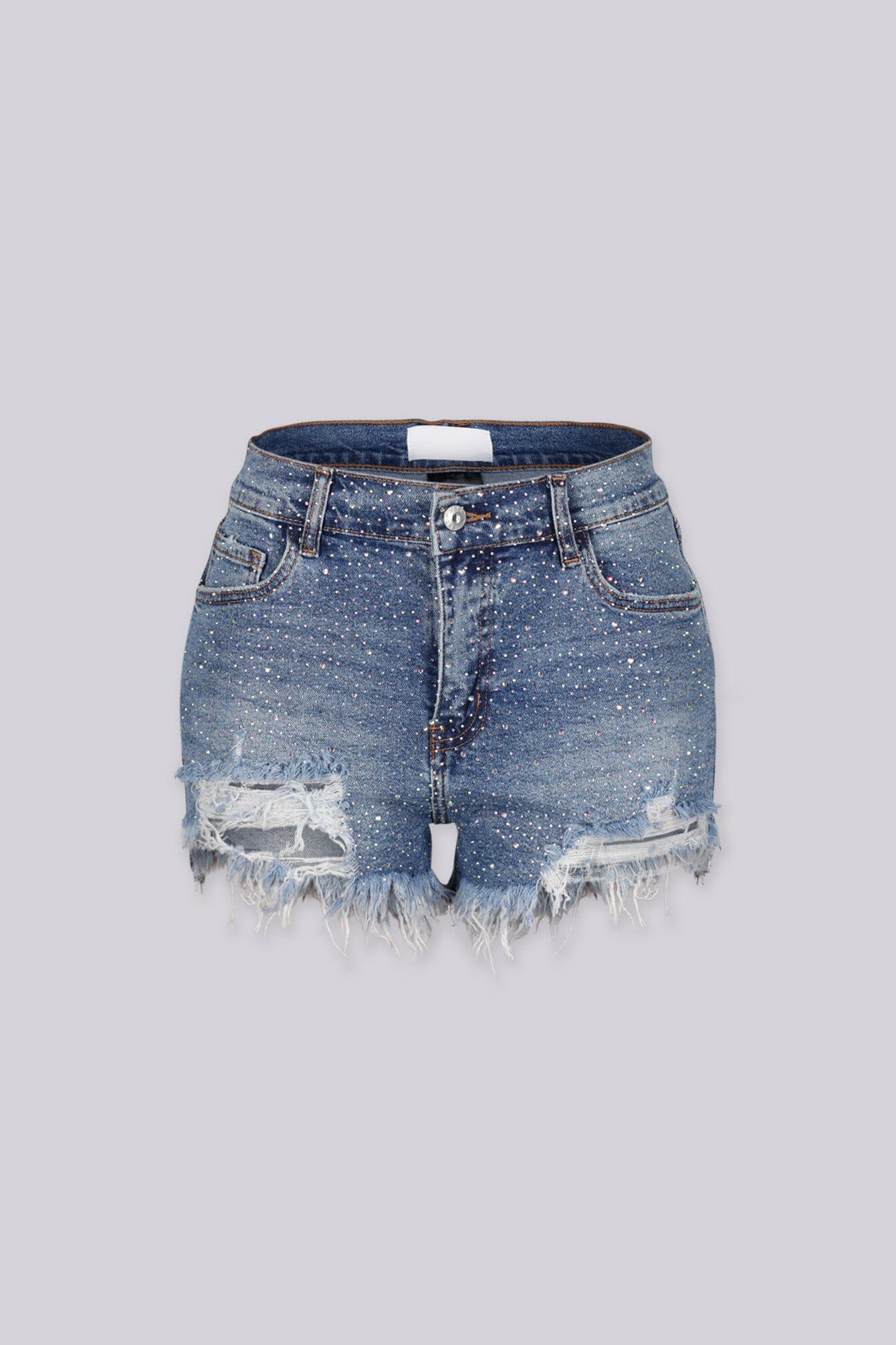 Mimmi Rhinestone Denim Shorts - Image 5