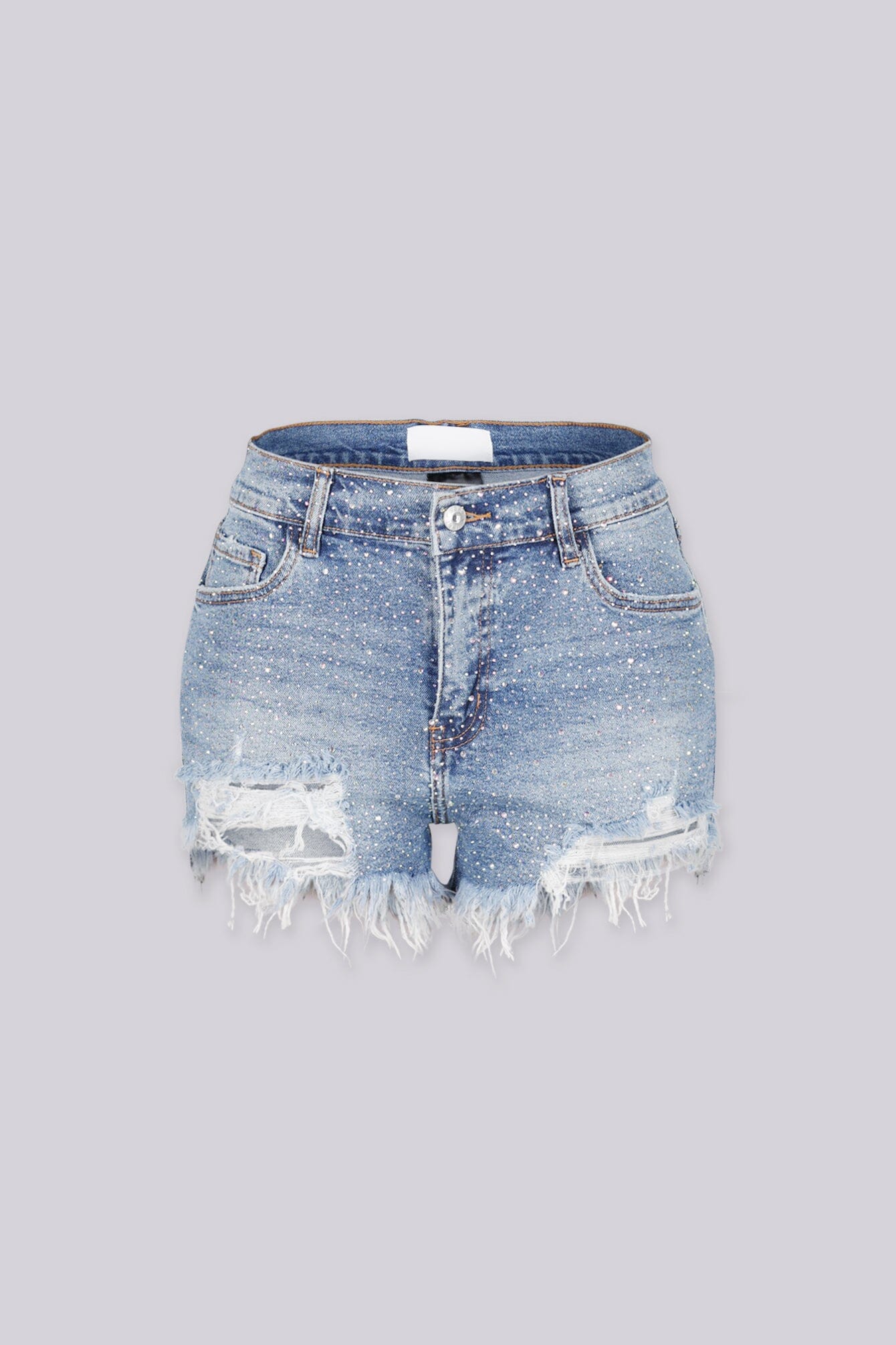 Mimmi Rhinestone Denim Shorts - Image 6
