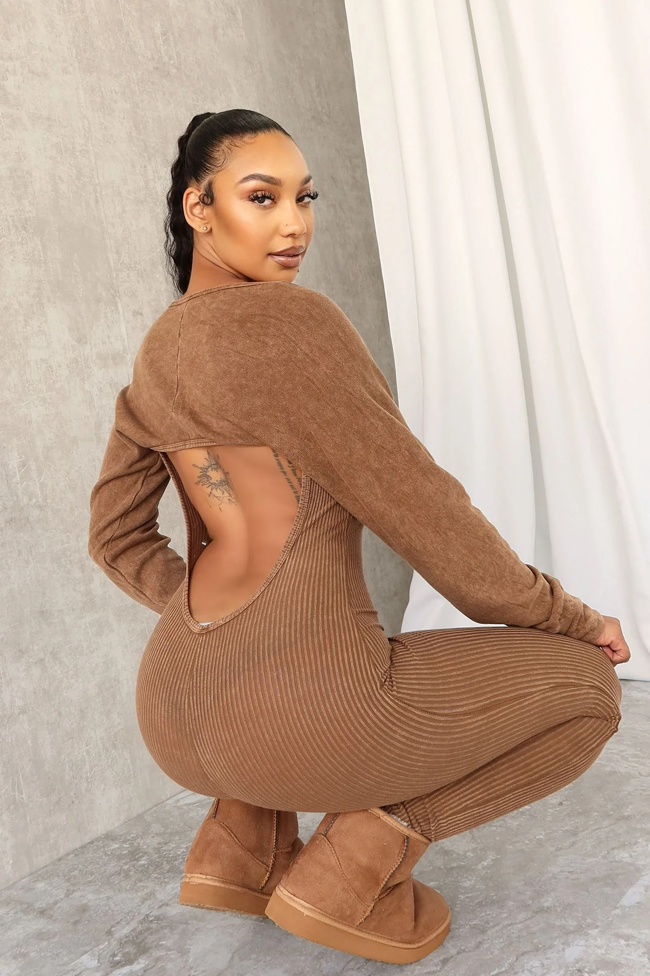 Cindy Mineral Washed Jumpsuit & Bolero SET - Image 4