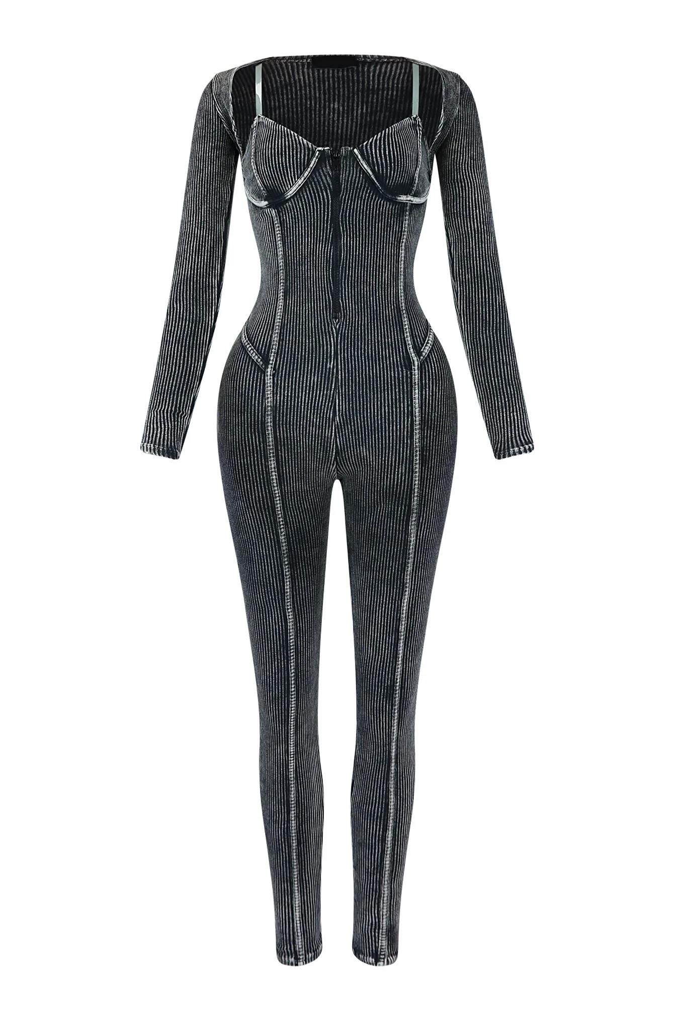 Kali Mineral Washed Jumpsuit & Cardigan SET - Image 3