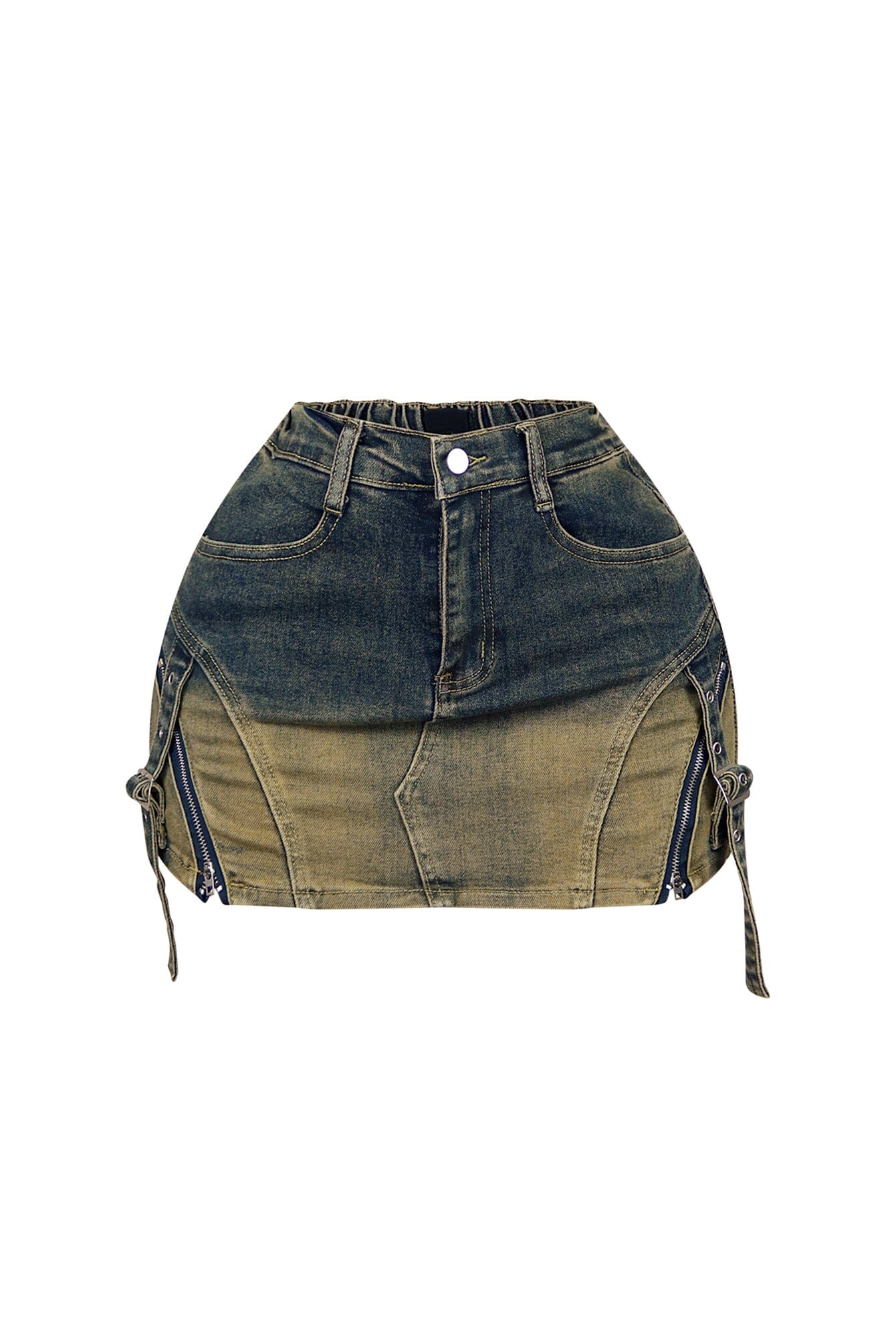 Mollie Vintage Washed Denim Mini Skirt - Image 3