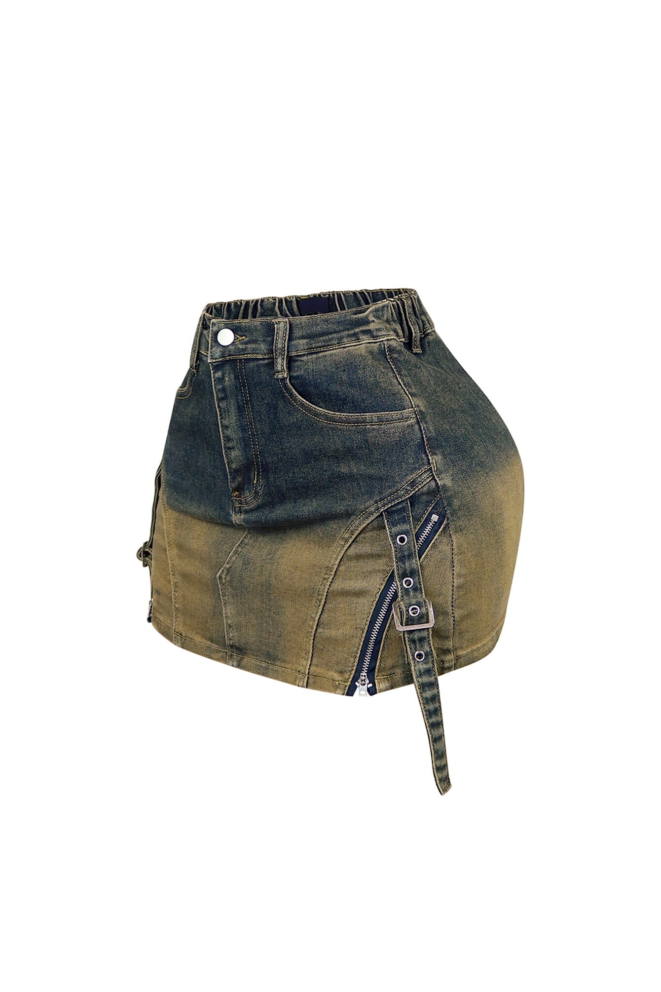 Mollie Vintage Washed Denim Mini Skirt - Image 4