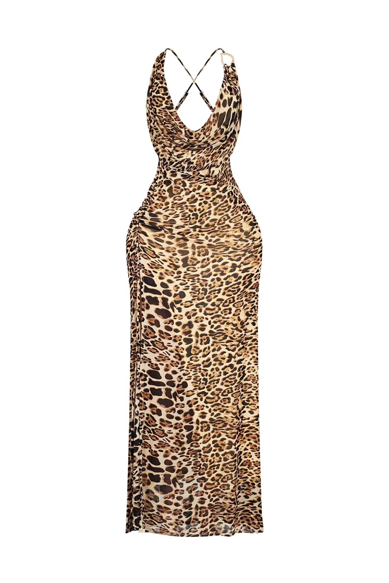 Monsoon Leopard Mesh Maxi Dress - Image 4