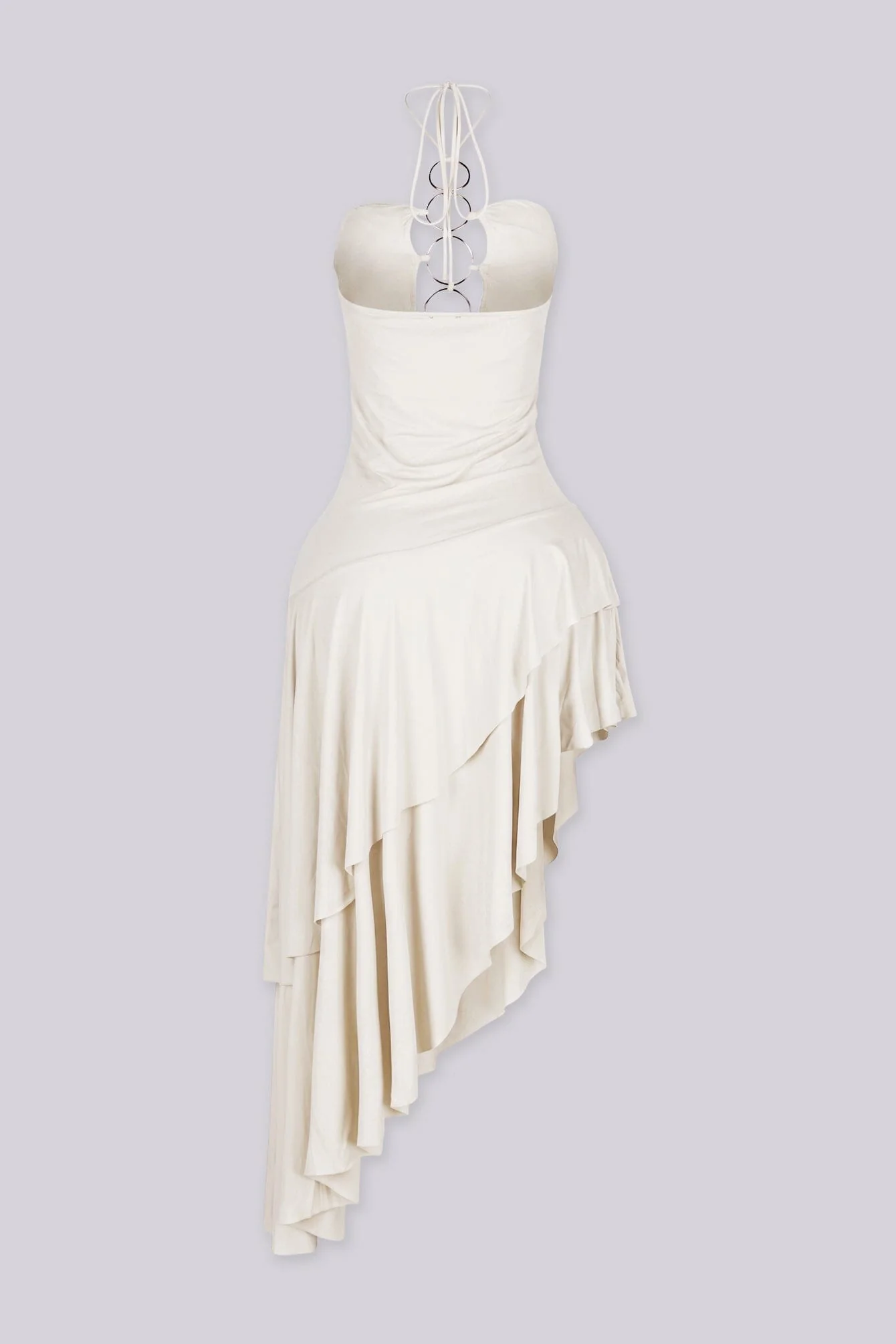 Morocco Ring Detail Asymmetric Midi Dress - Image 8