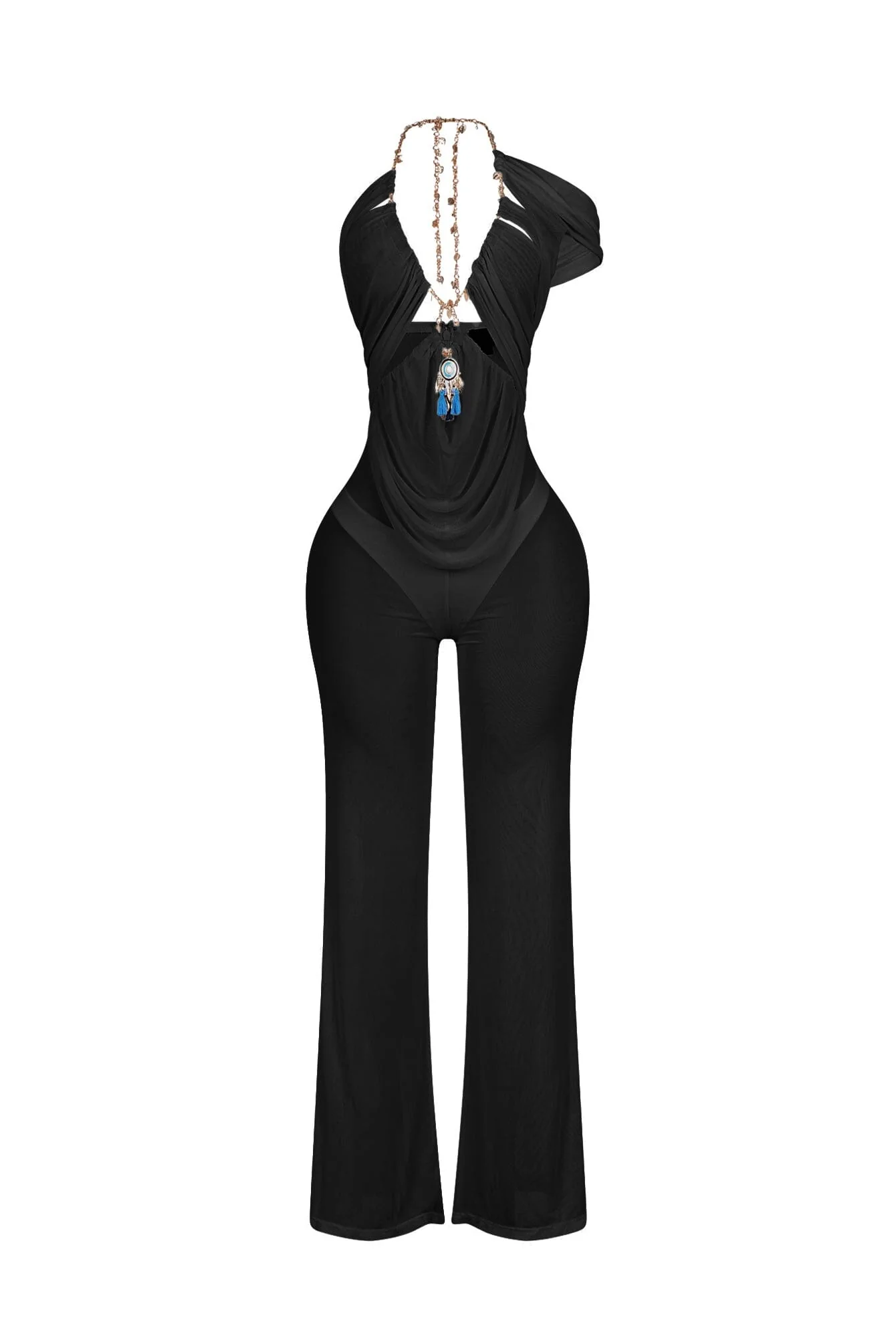 Myllure Mesh Chain Halter Jumpsuit - Image 7