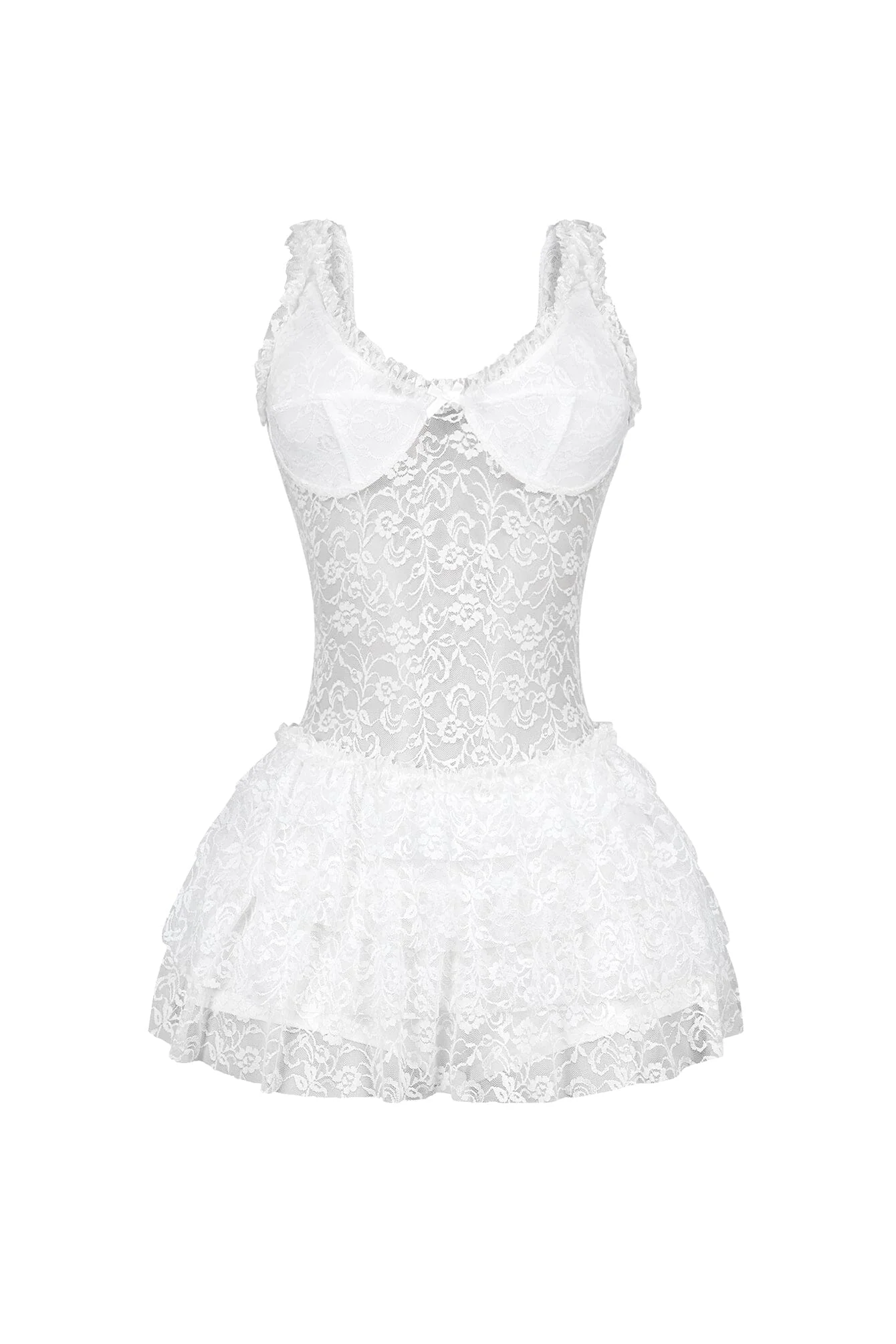 Myrah Lace Ruffle Mini Dress - Image 5