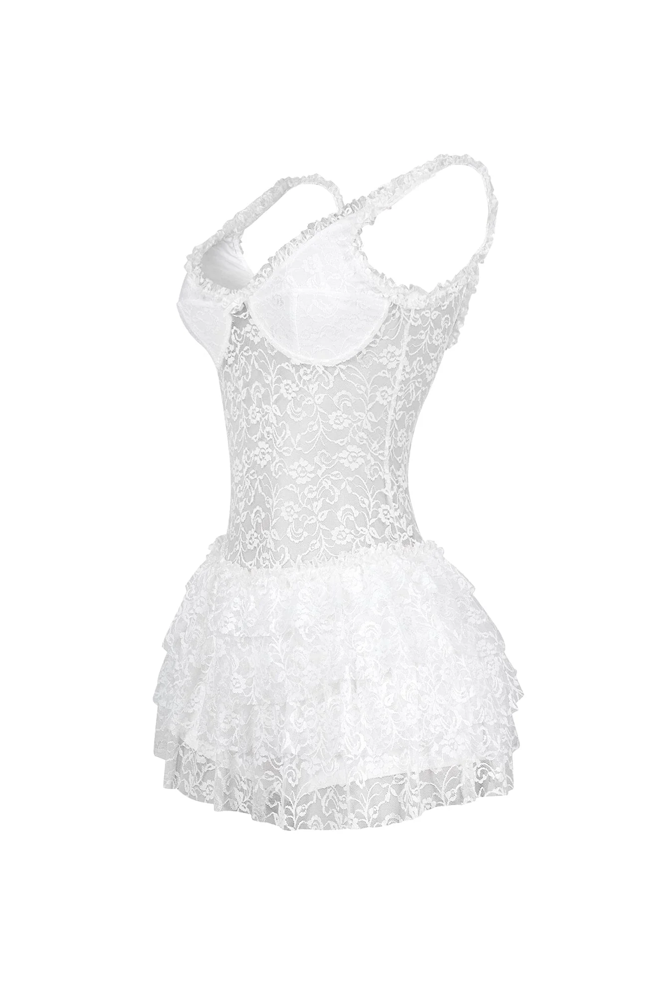 Myrah Lace Ruffle Mini Dress - Image 7