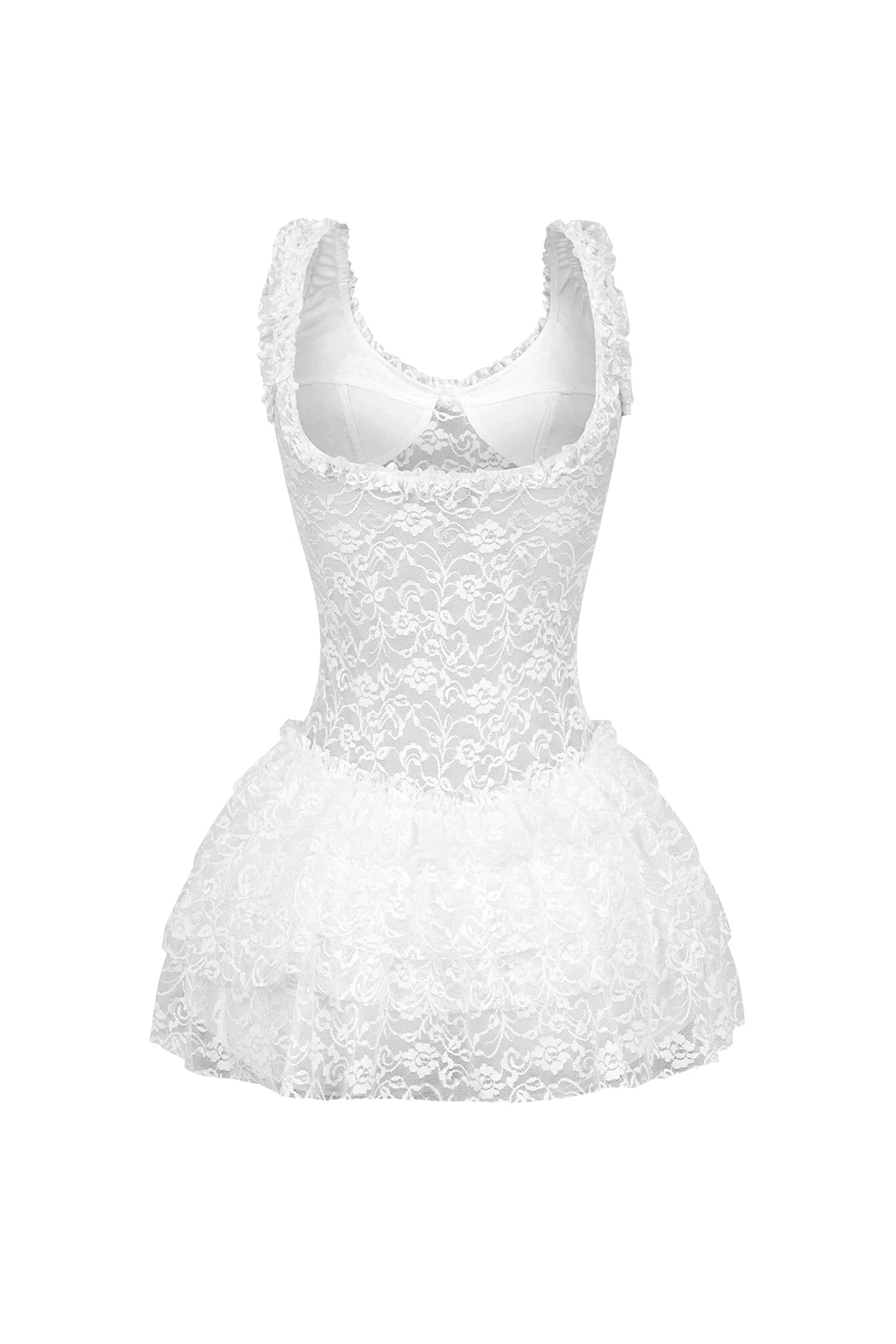 Myrah Lace Ruffle Mini Dress - Image 9