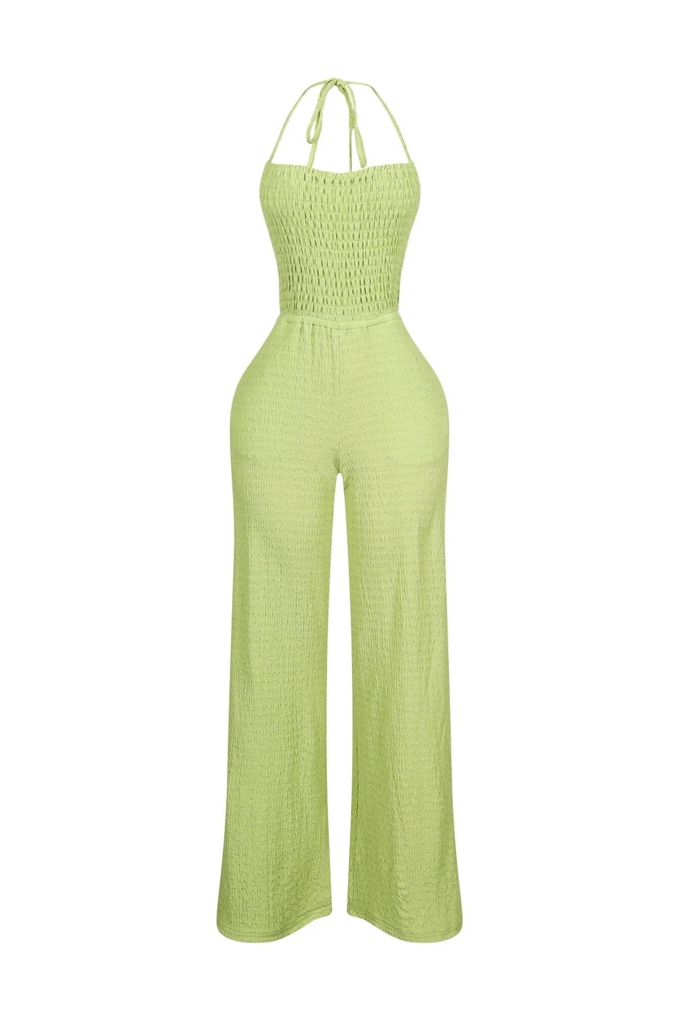 Natures Crinkle Halter Wide Leg Jumpsuit - Image 8