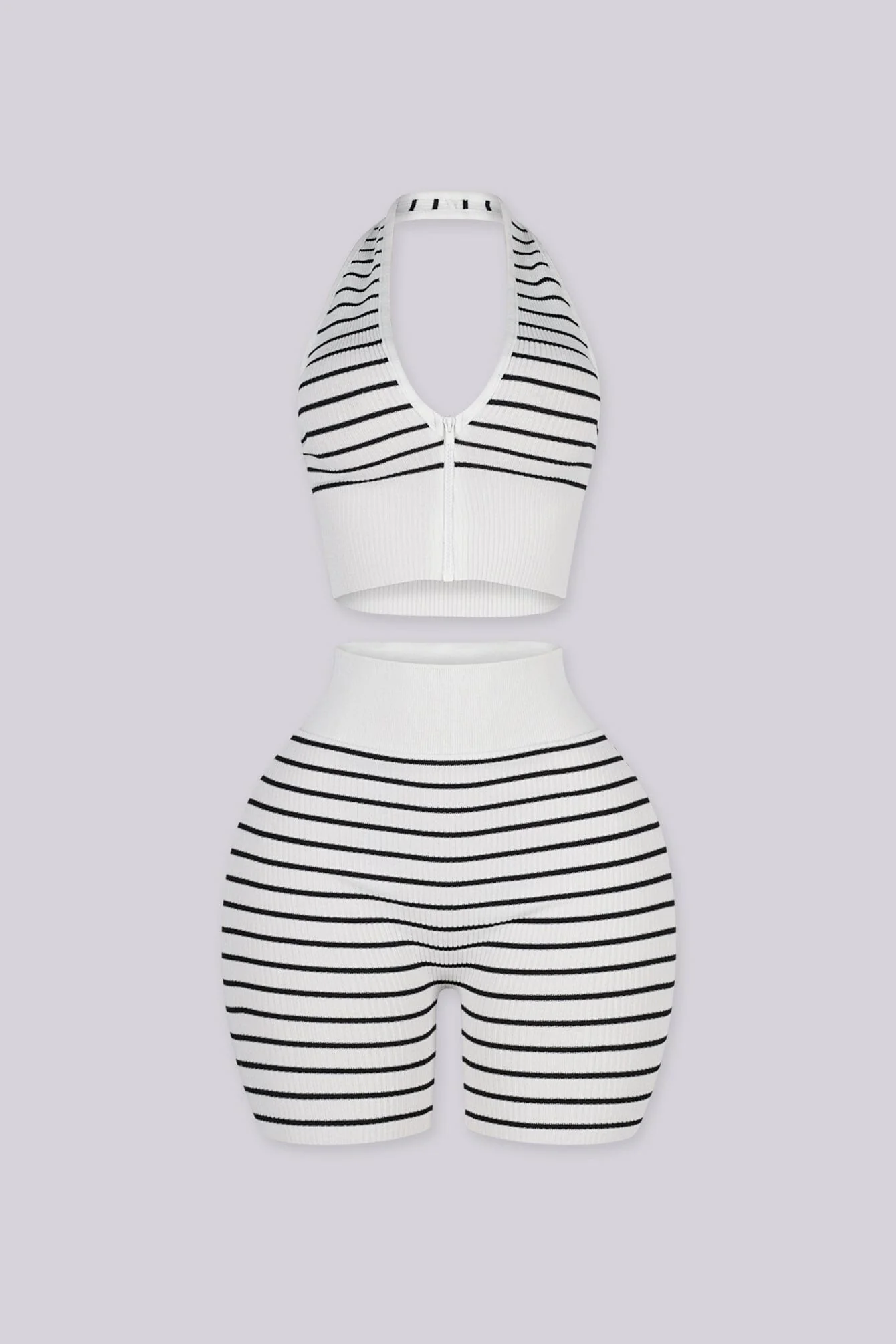 Nautical Zip Halter Top & Biker Short SET - Image 4