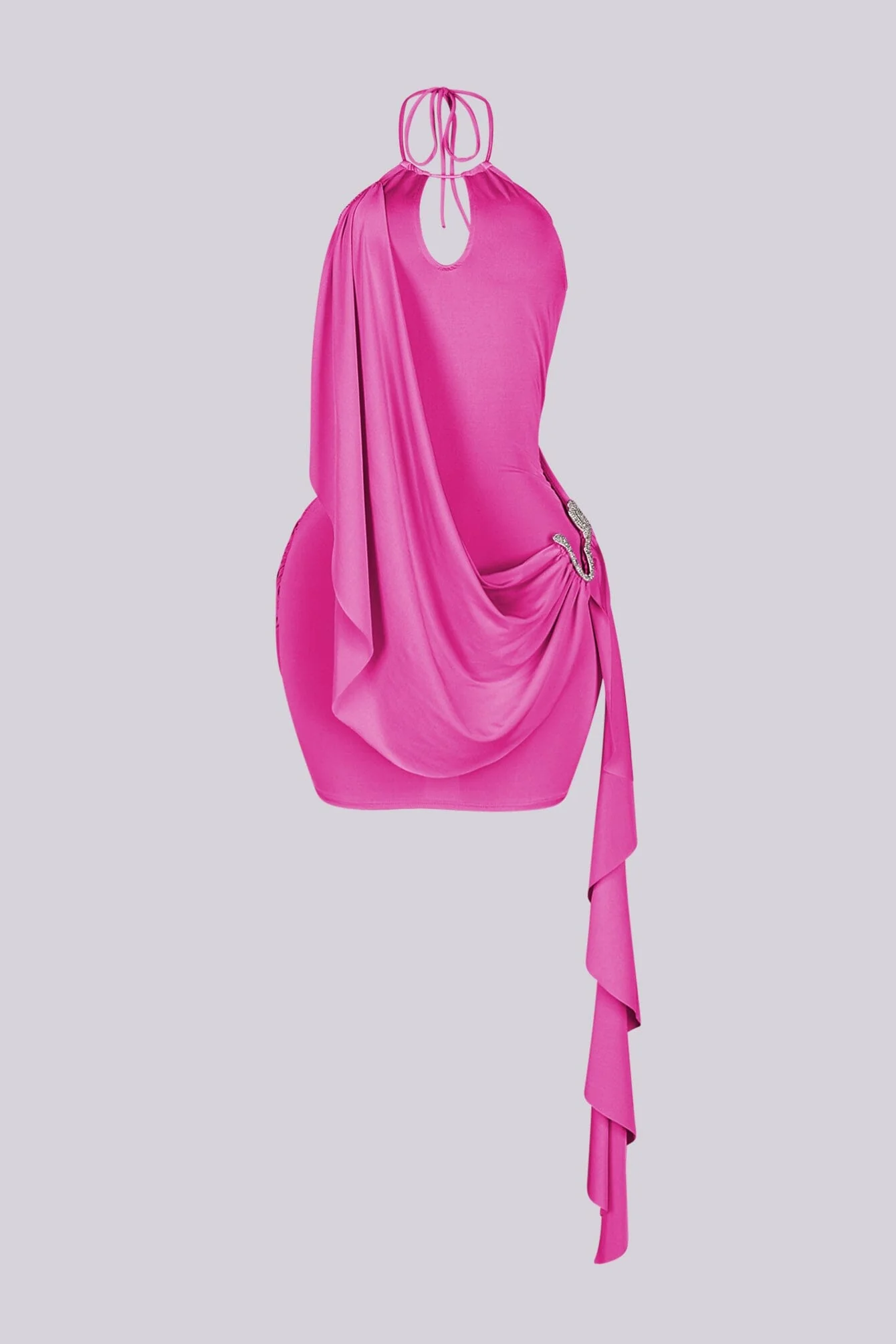 Nessy Drape Halter Mini Dress - Image 6