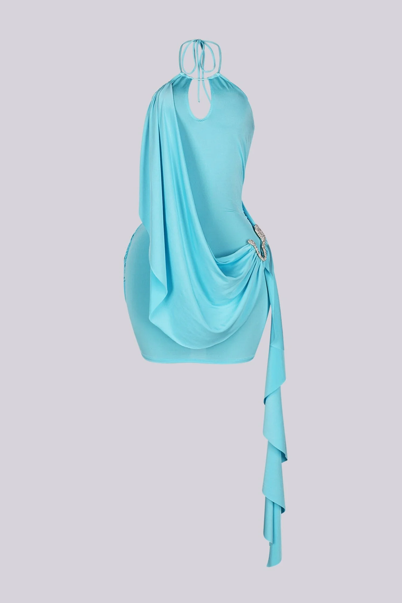 Nessy Drape Halter Mini Dress - Image 7