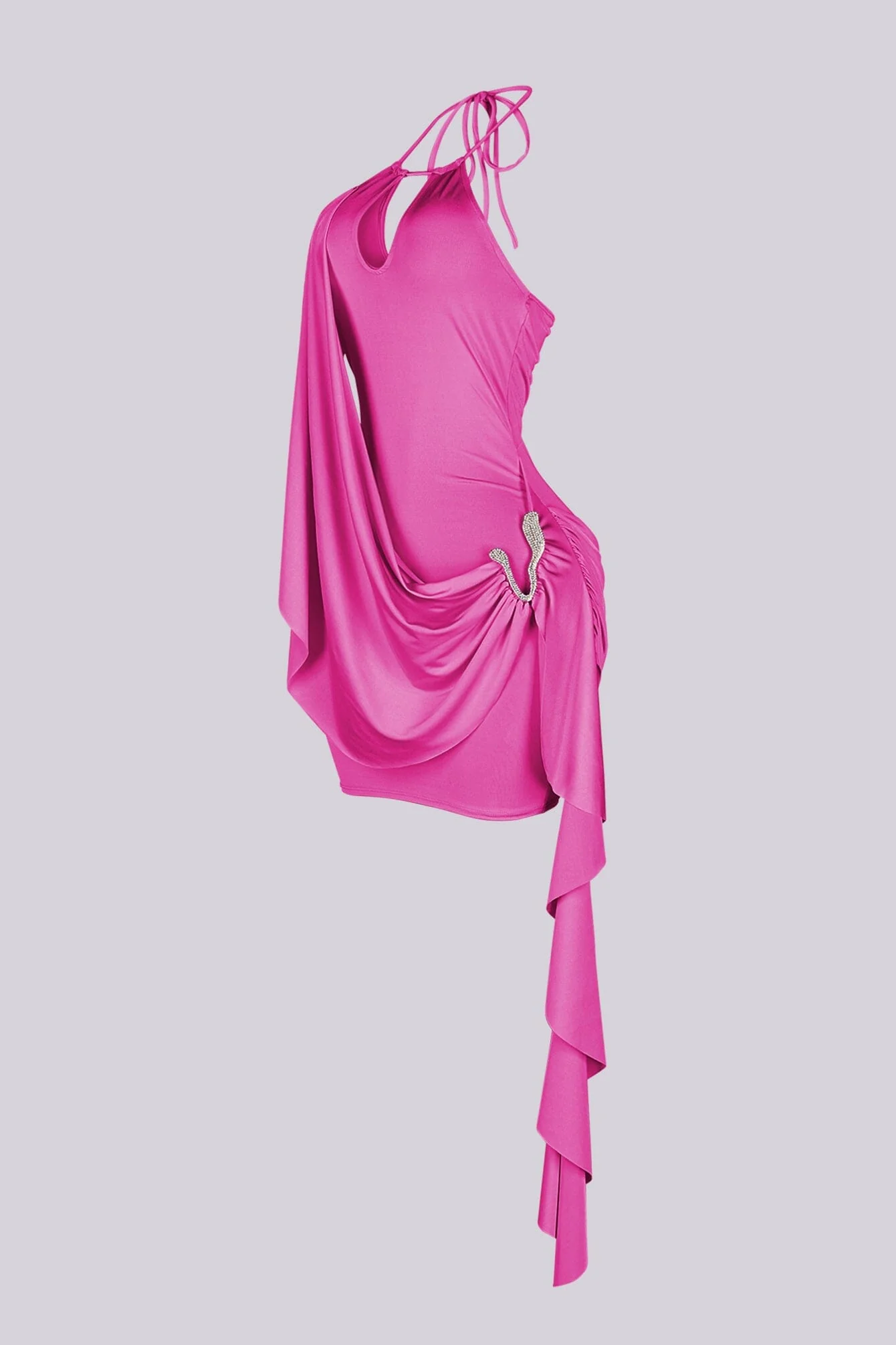 Nessy Drape Halter Mini Dress - Image 8