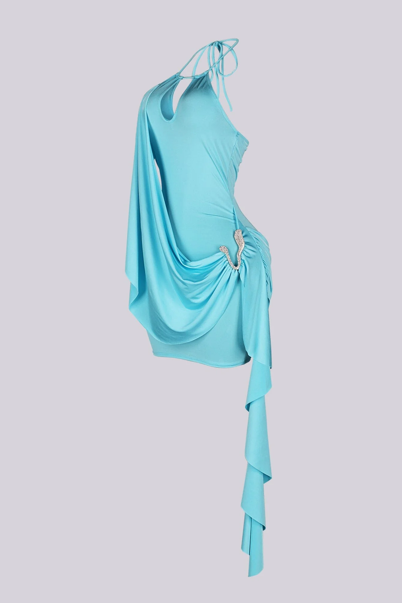 Nessy Drape Halter Mini Dress - Image 9