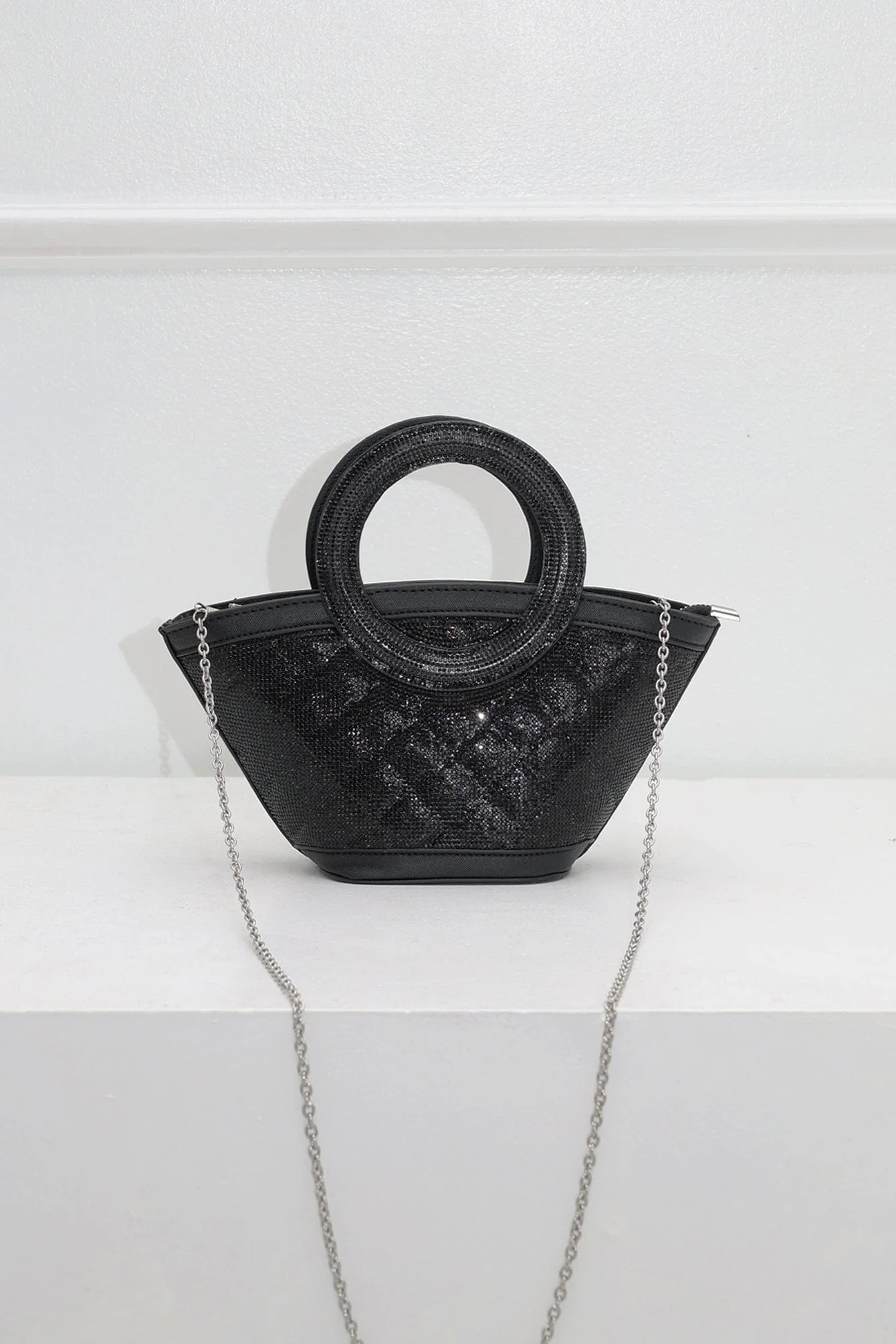 Nina Gleam Rhinestone Top Handle Bag - Image 10