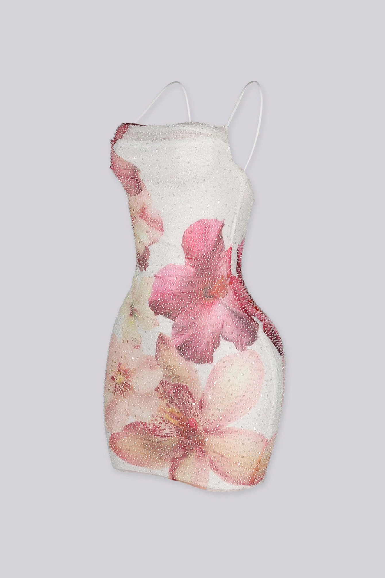 Noa Floral Beaded Cowl Mini Dress - Image 4
