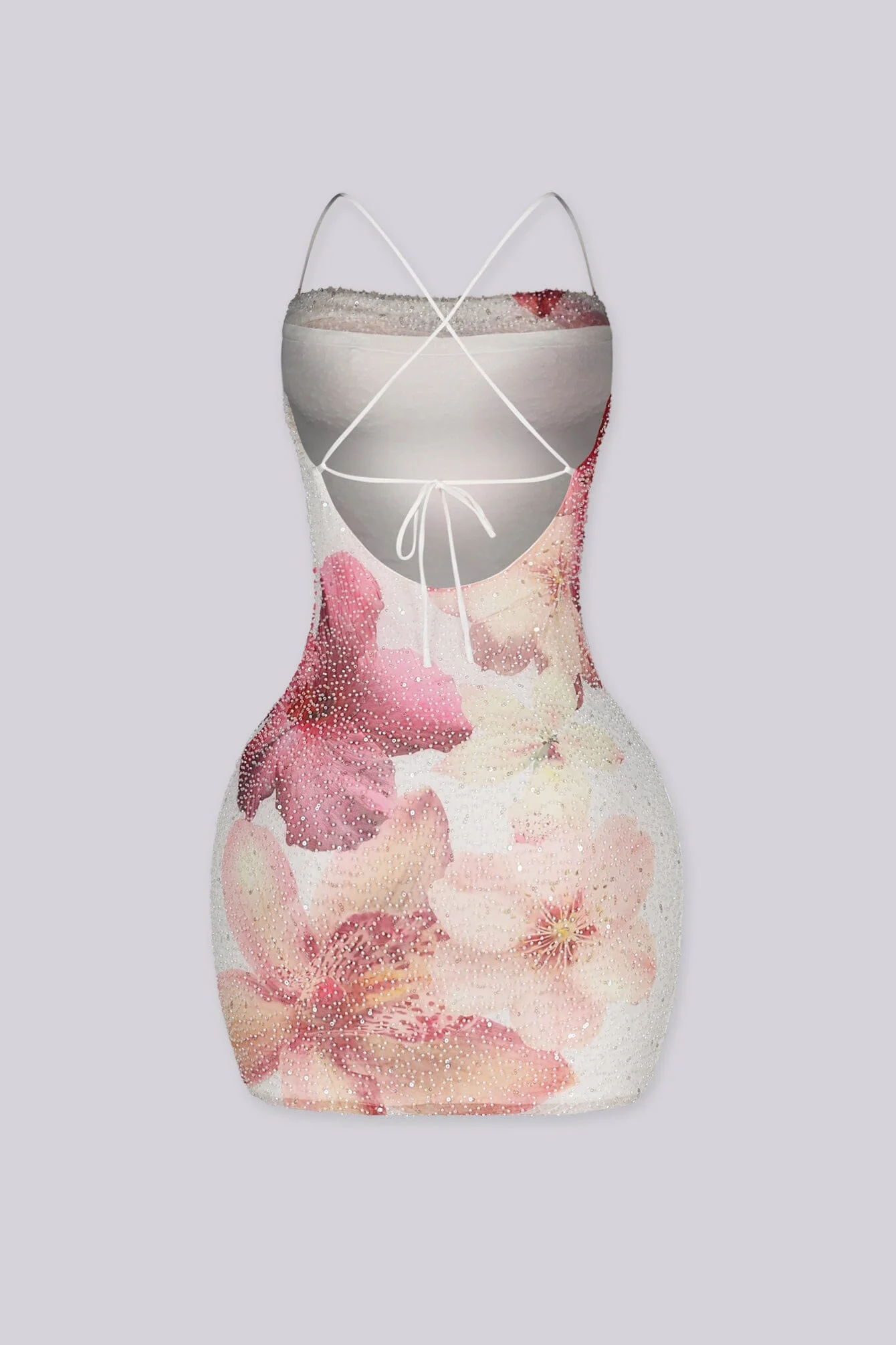 Noa Floral Beaded Cowl Mini Dress - Image 5