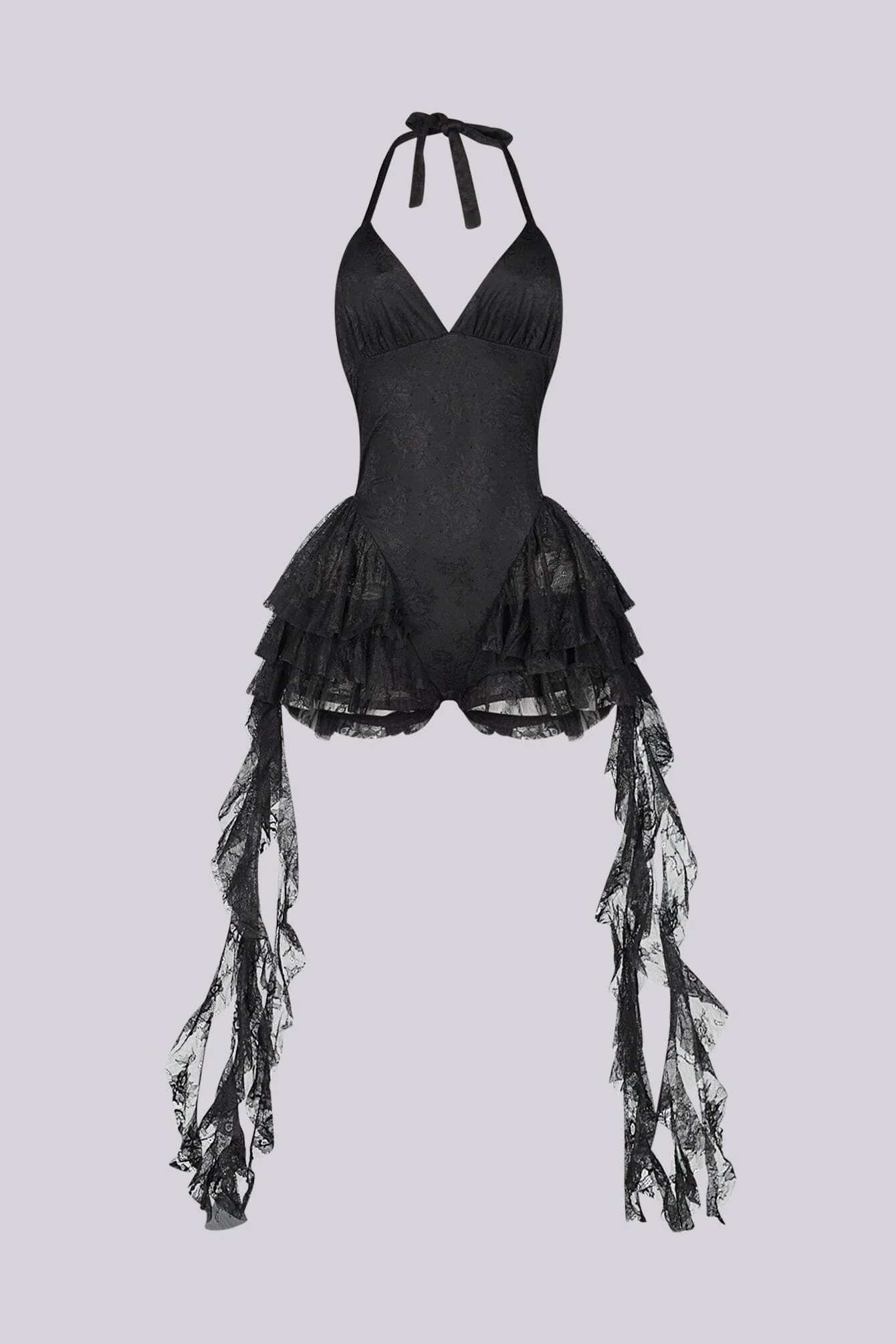 Noctessa Cascading Lace Halter Romper - Image 4
