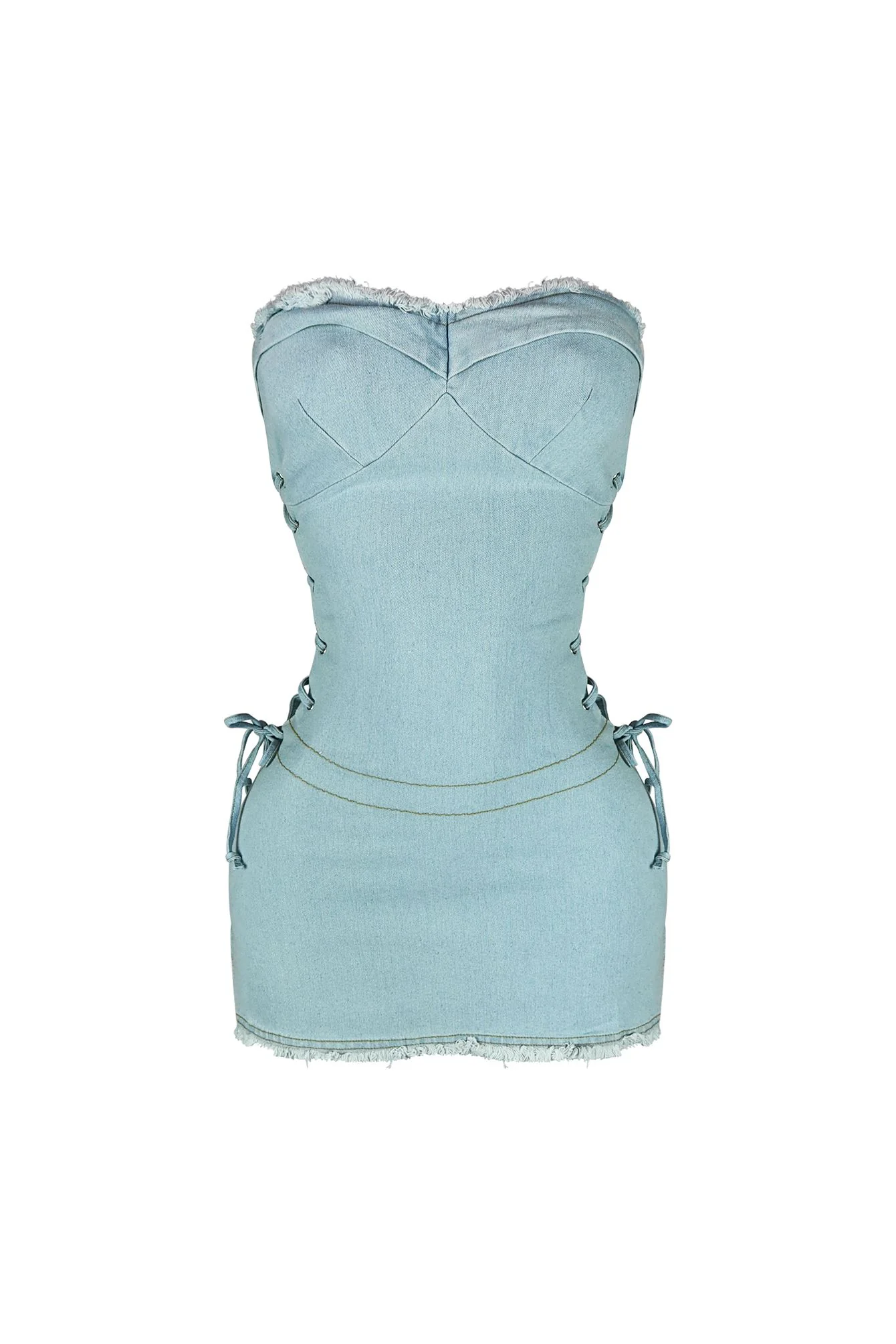 Not Missing You Strapless Denim Dress - Image 3
