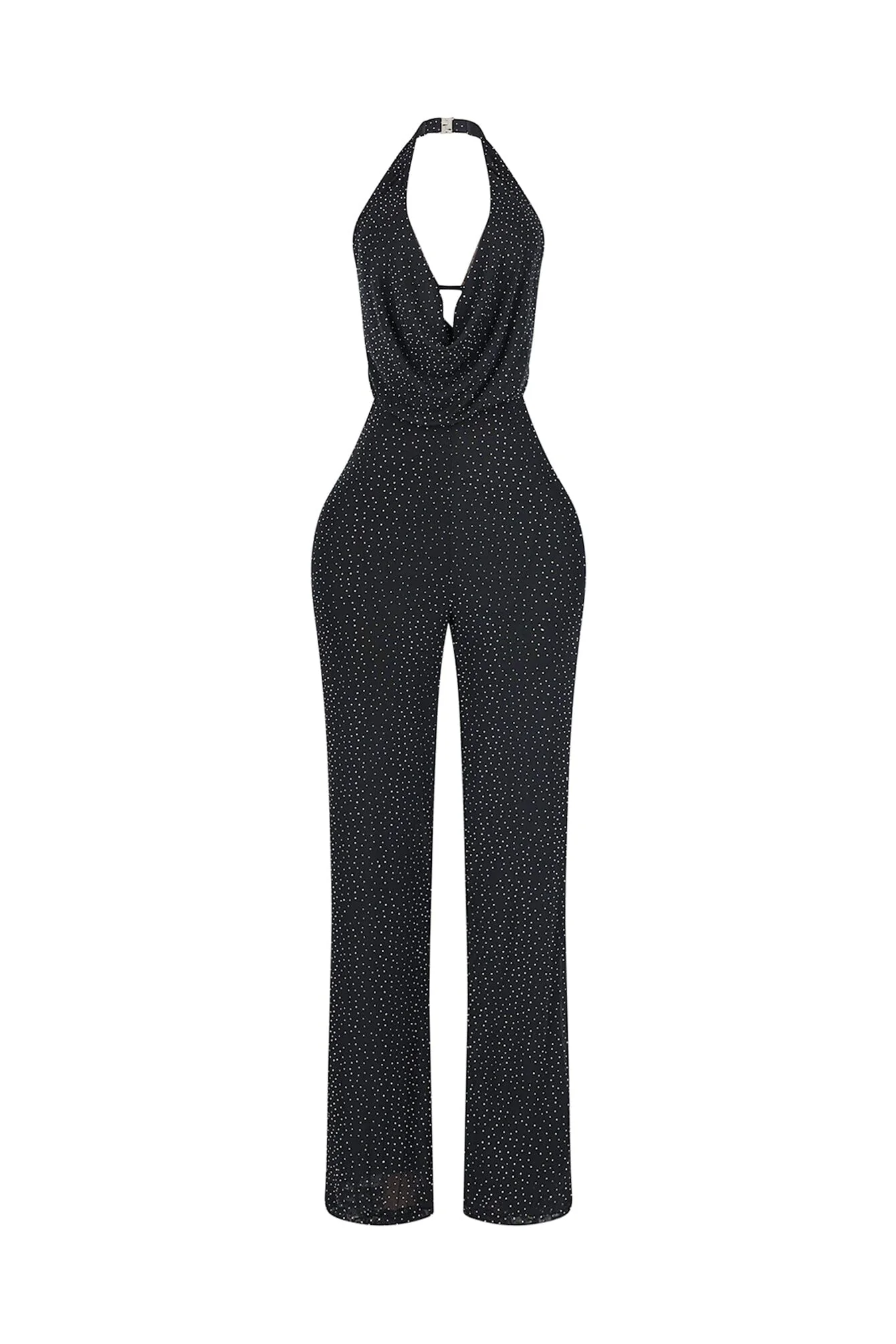 Novara Rhinestone Cowl Neck Jumpsuit - Image 8