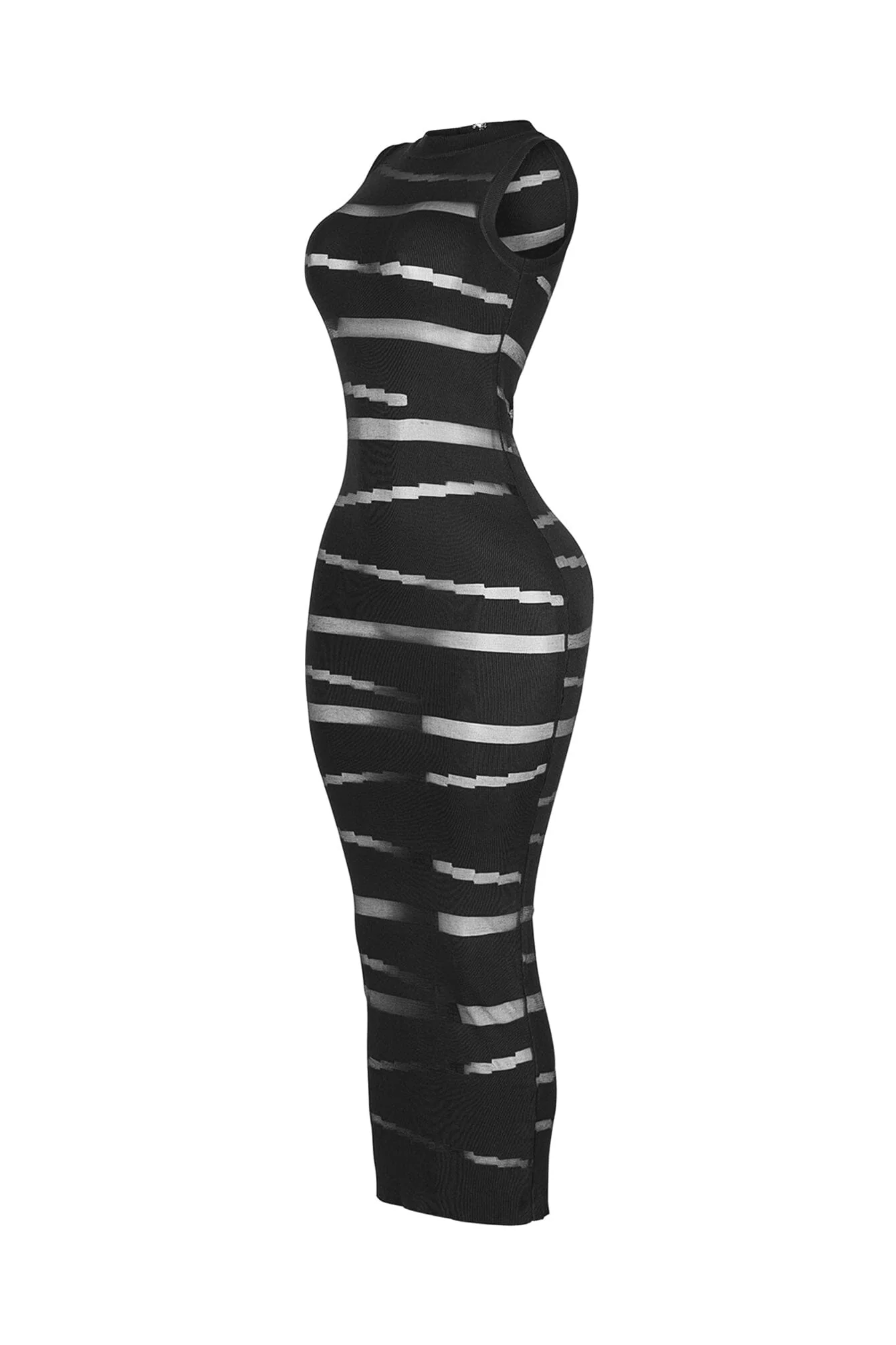 Obsidian Mesh Knit Contrast Dress - Image 10
