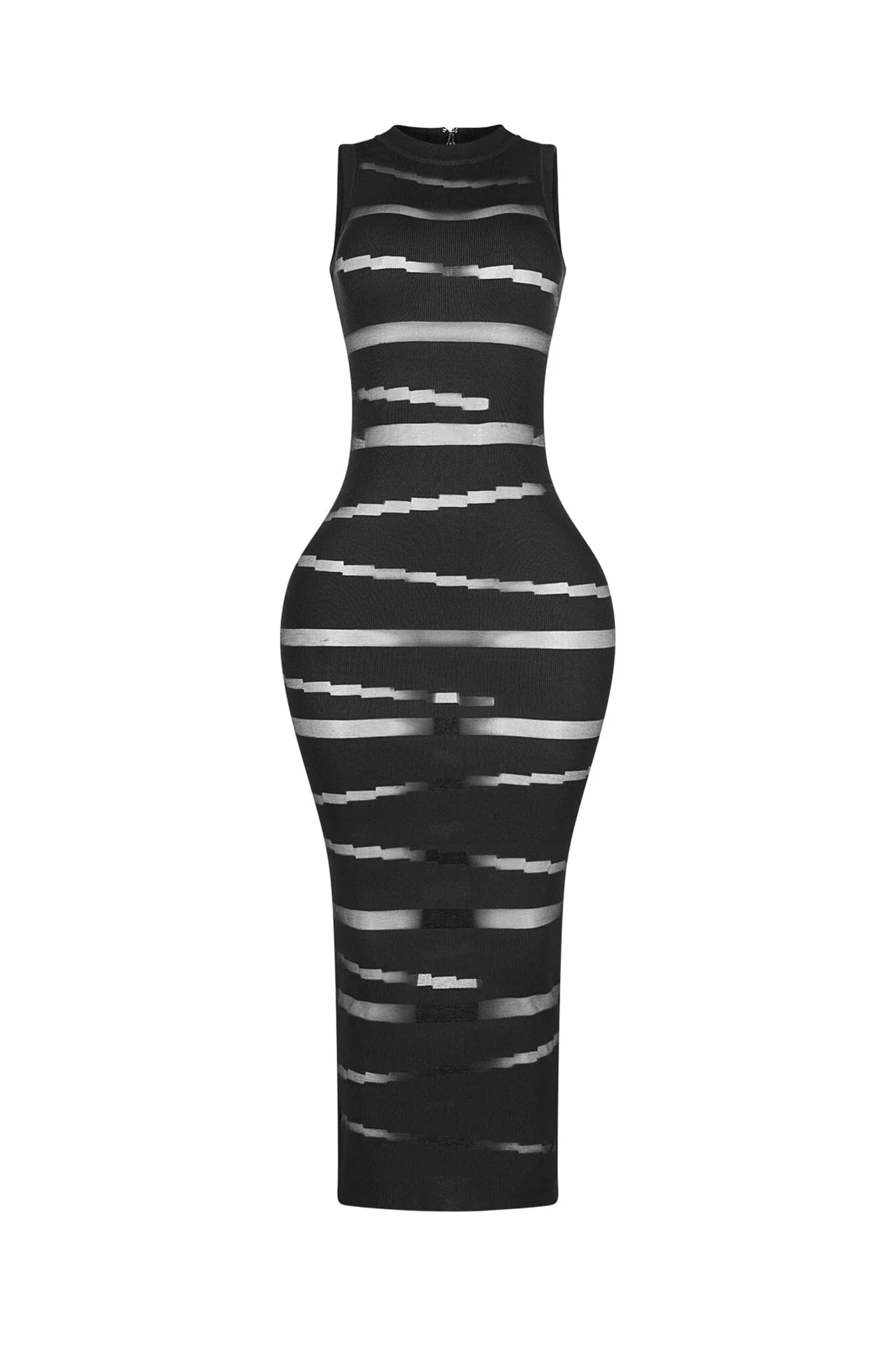 Obsidian Mesh Knit Contrast Dress - Image 8