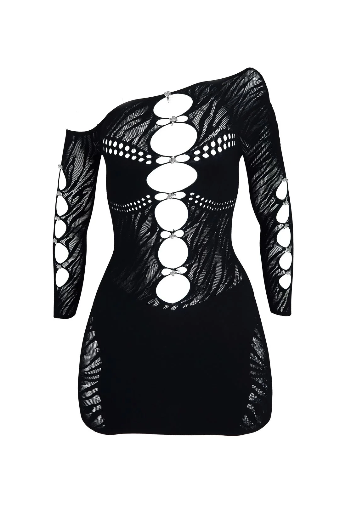 Francesca Hallow Out Off Shoulder Mini Dress - Image 3