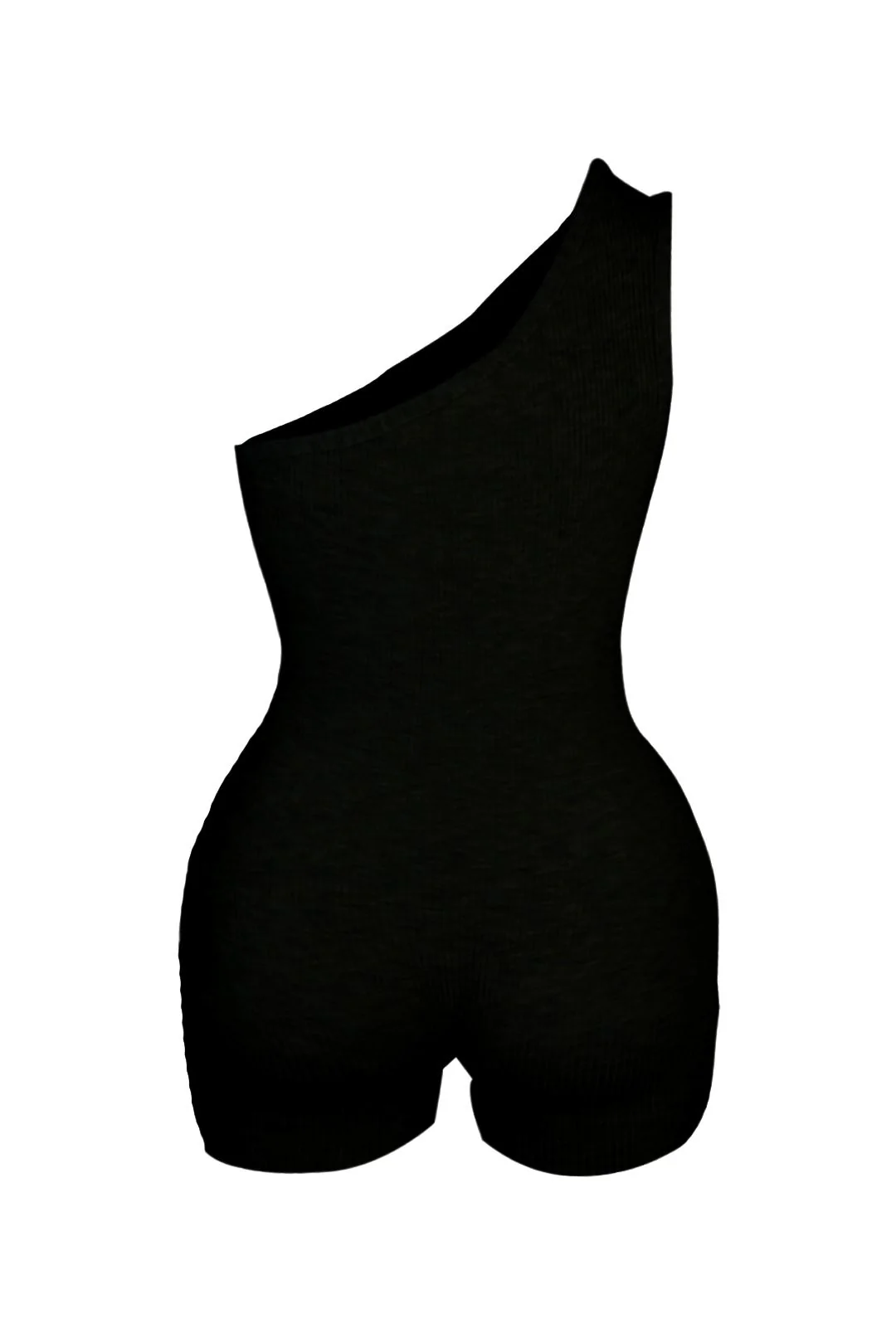 High Demand One Shoulder Ribbed Romper - Image 4