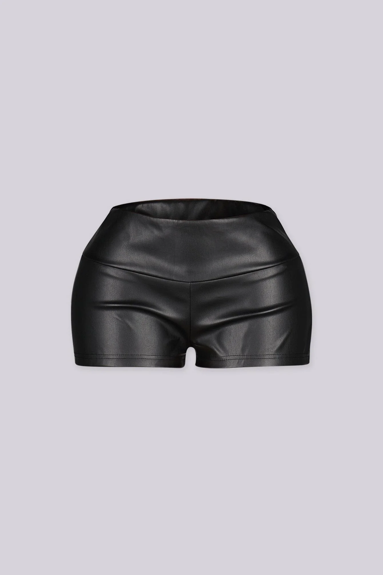 Onyx Curve Faux Leather Shorts - Image 3
