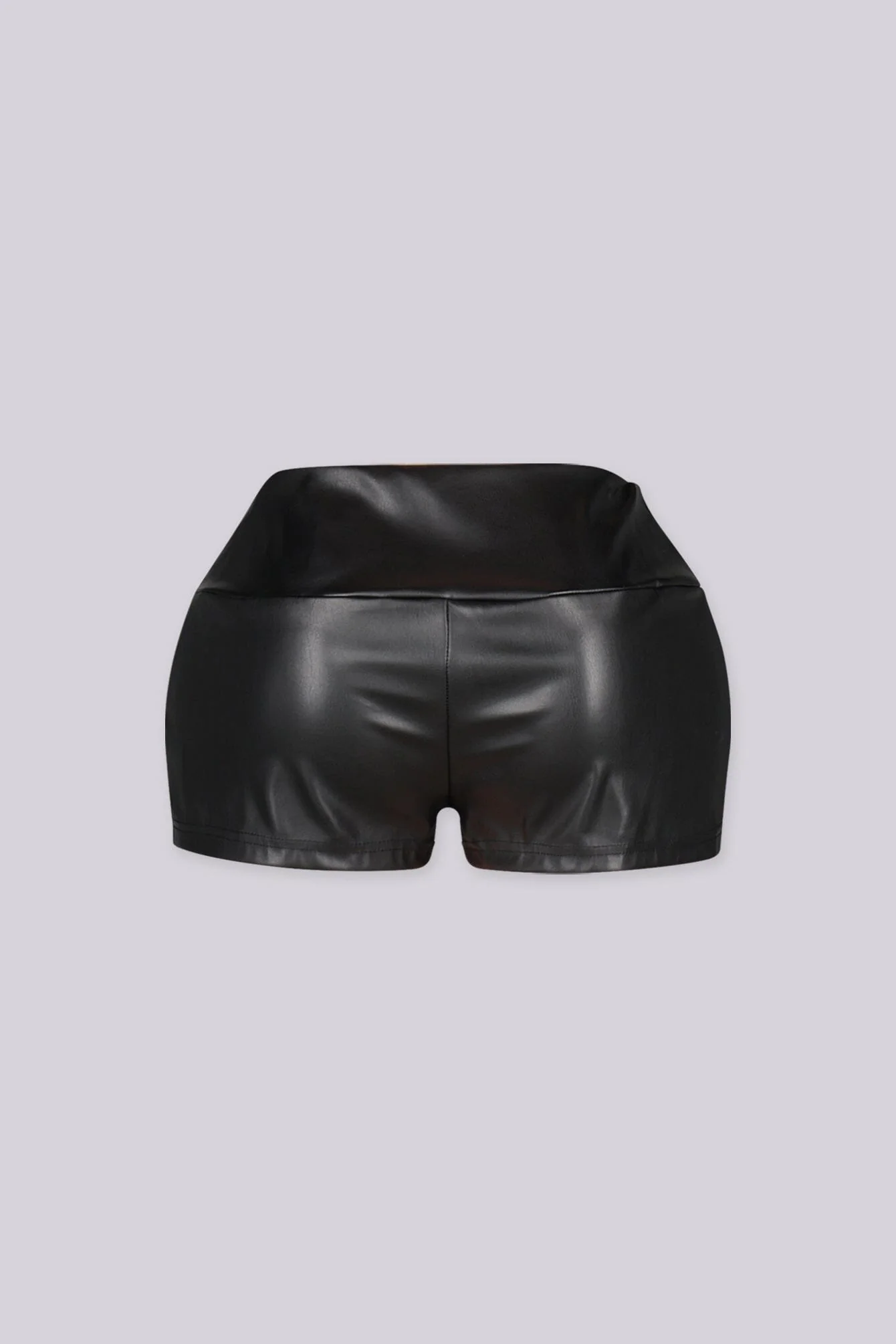 Onyx Curve Faux Leather Shorts - Image 4