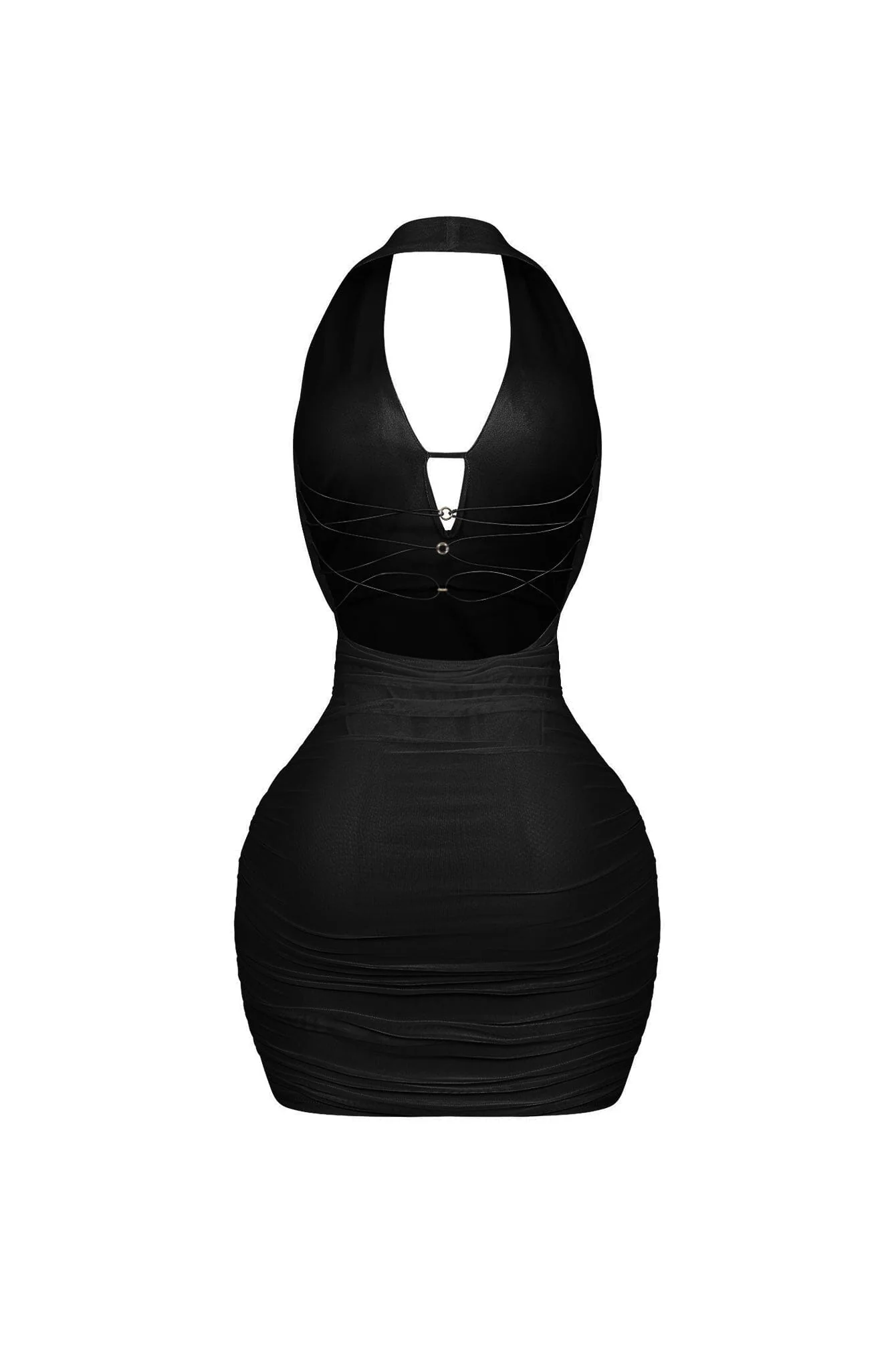 Opal Glow Lace Up Halter Mini Dress - Image 10