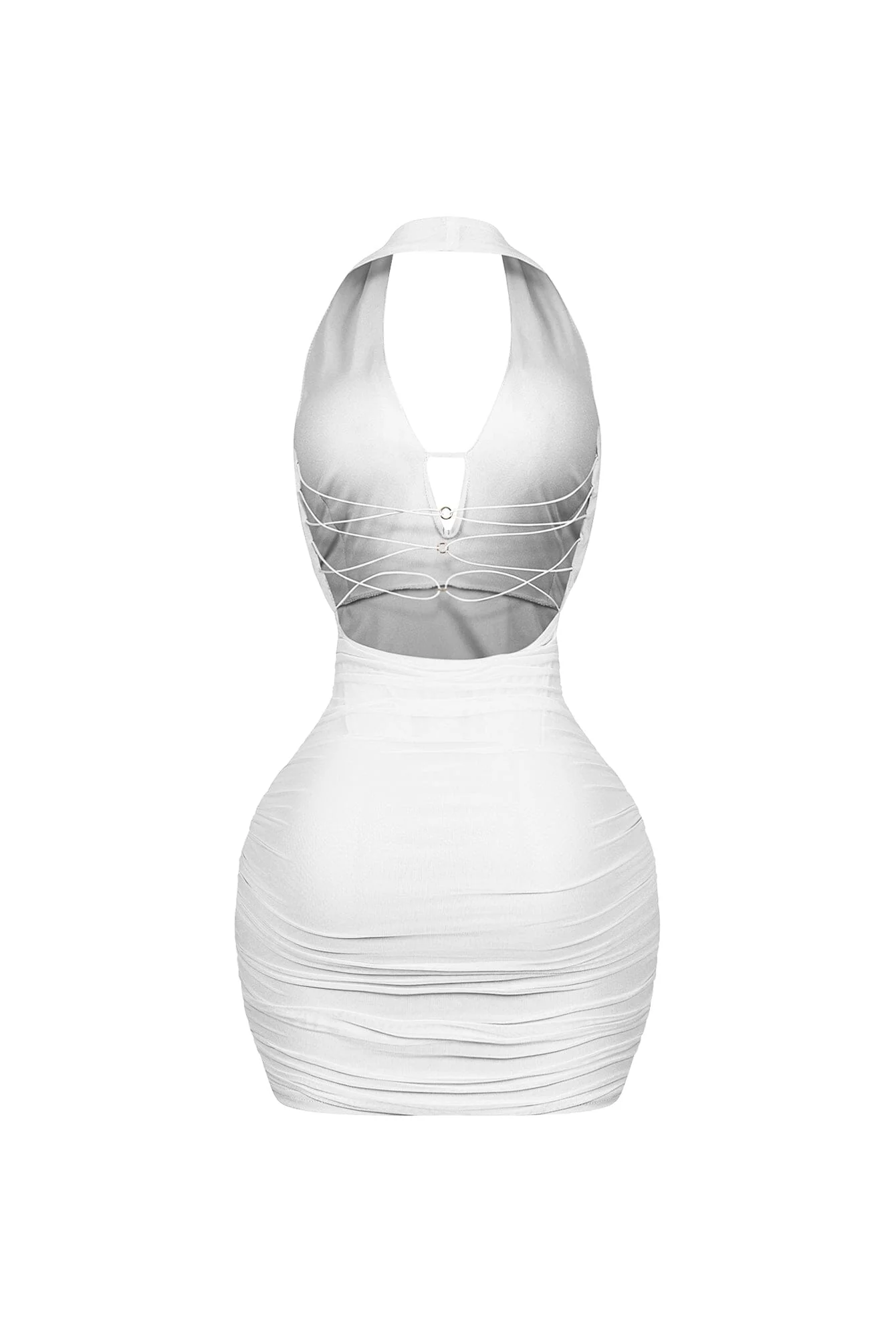 Opal Glow Lace Up Halter Mini Dress - Image 12
