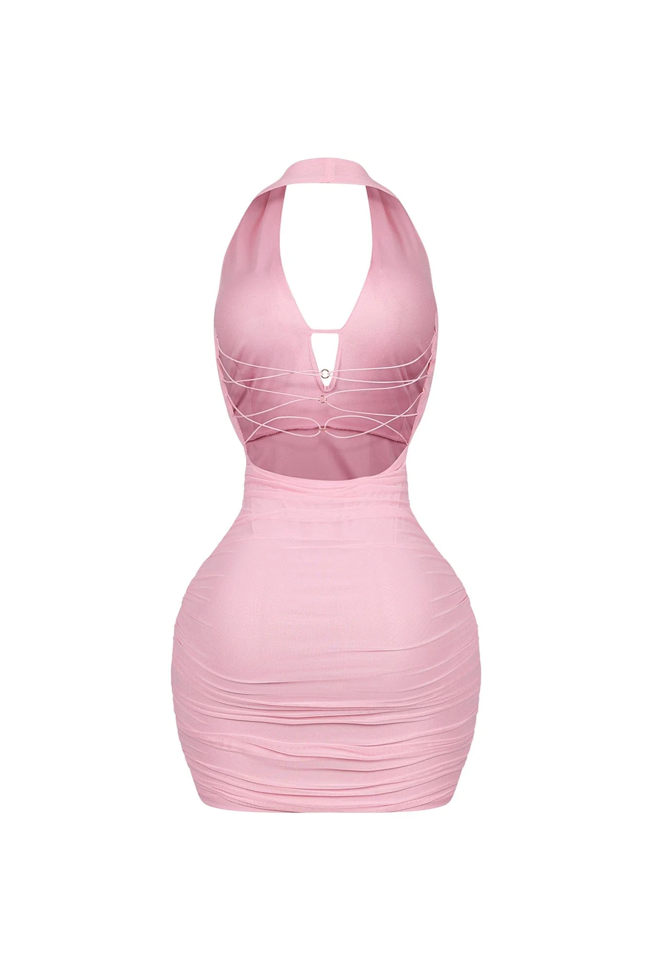 Opal Glow Lace Up Halter Mini Dress - Image 13
