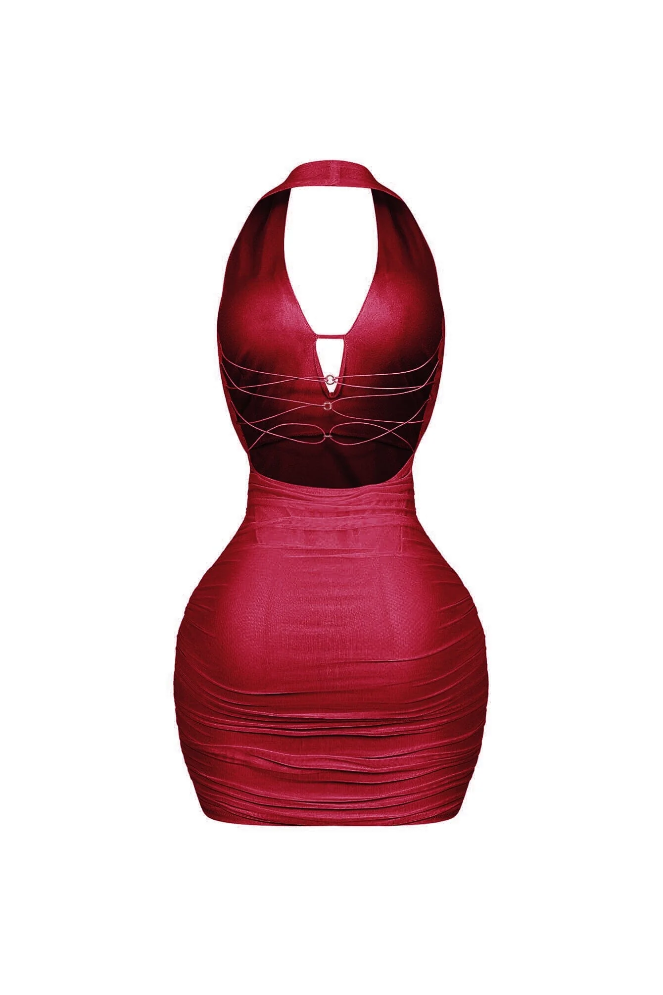 Opal Glow Lace Up Halter Mini Dress - Image 9