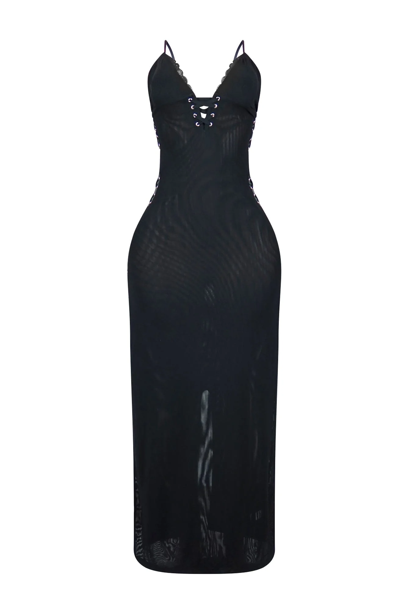 Oprah Lace Trim Mesh Maxi Dress - Image 2