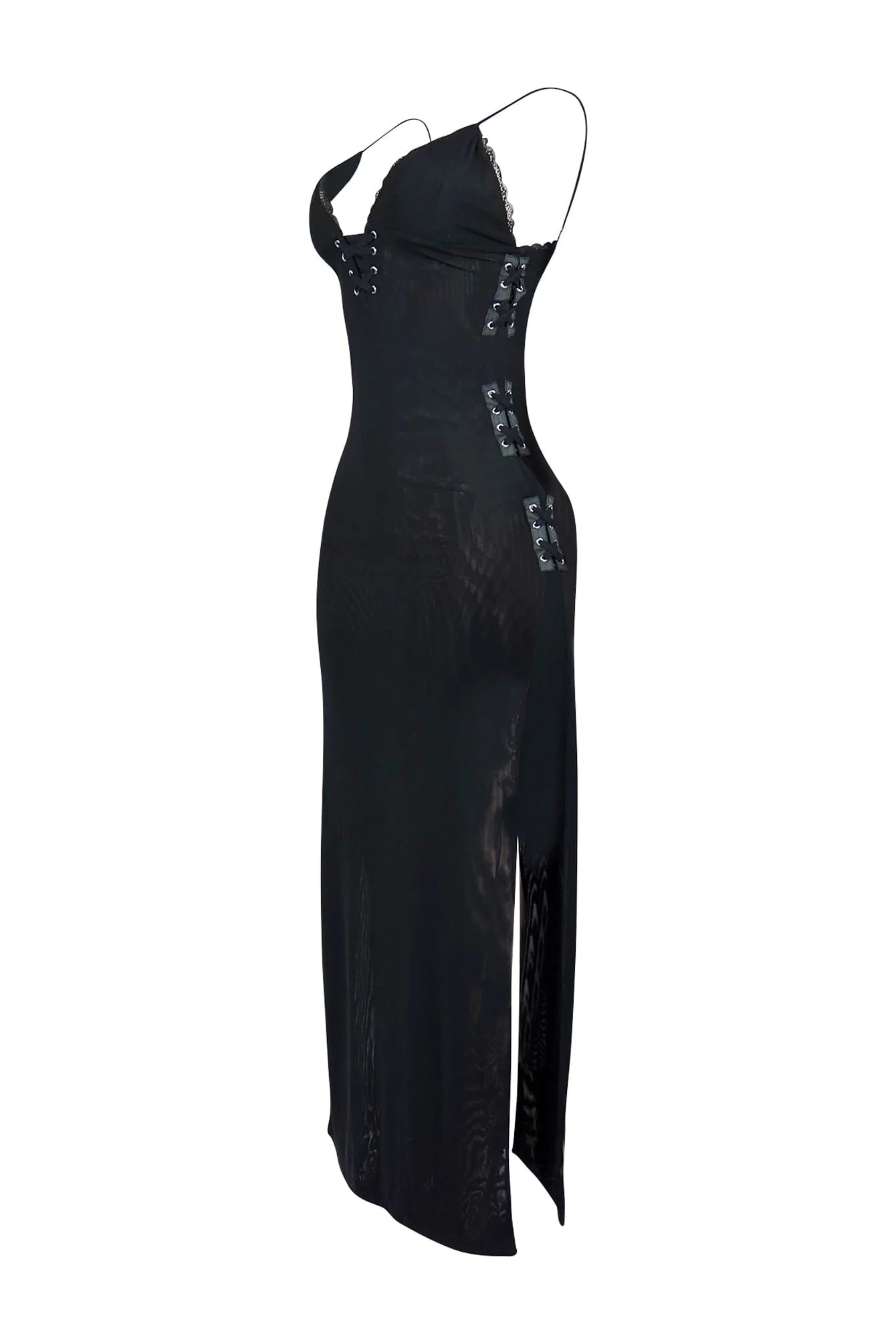 Oprah Lace Trim Mesh Maxi Dress - Image 3