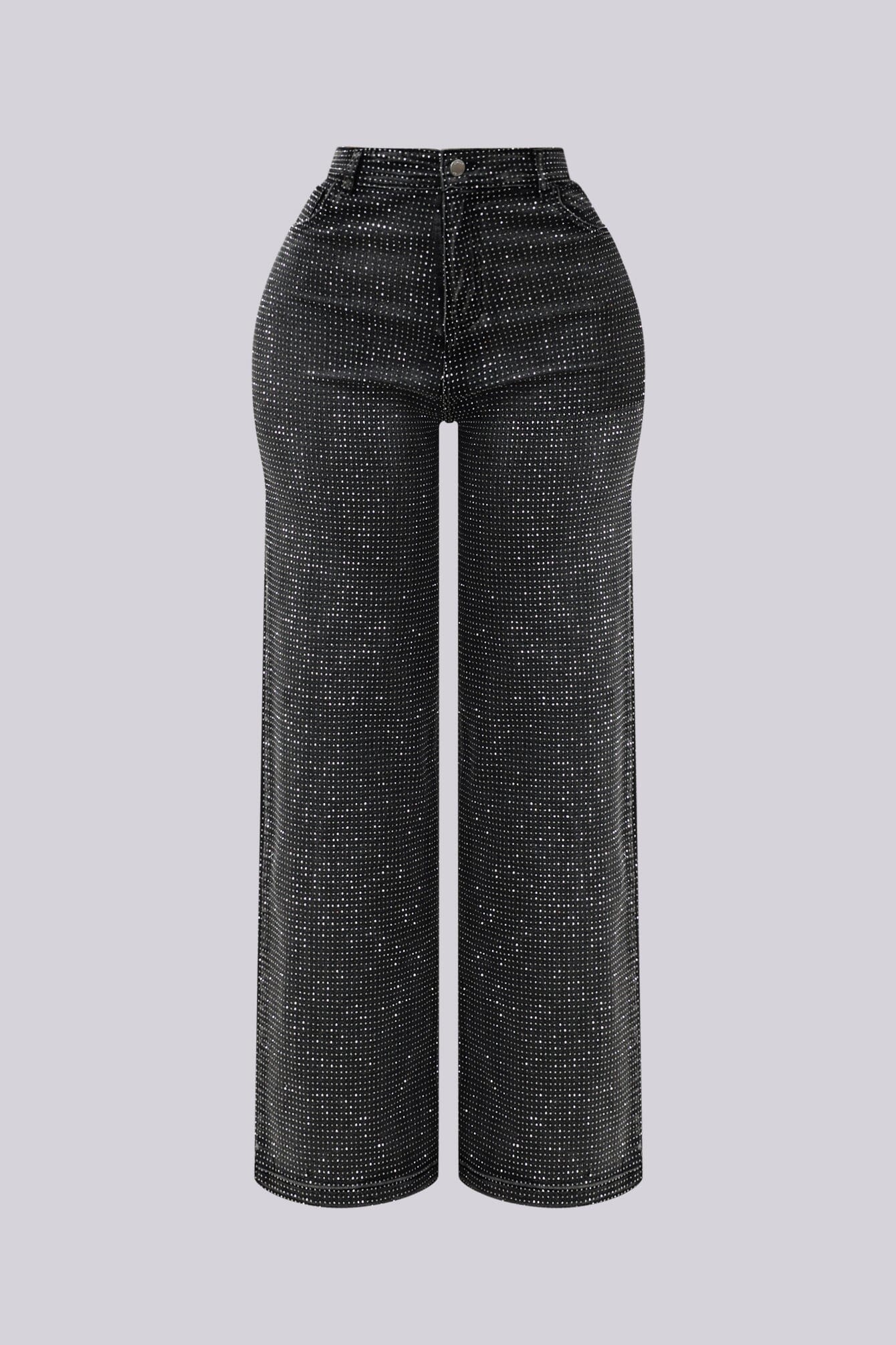 Opulent Rhinestone Straight Leg Denim Jeans - Image 6