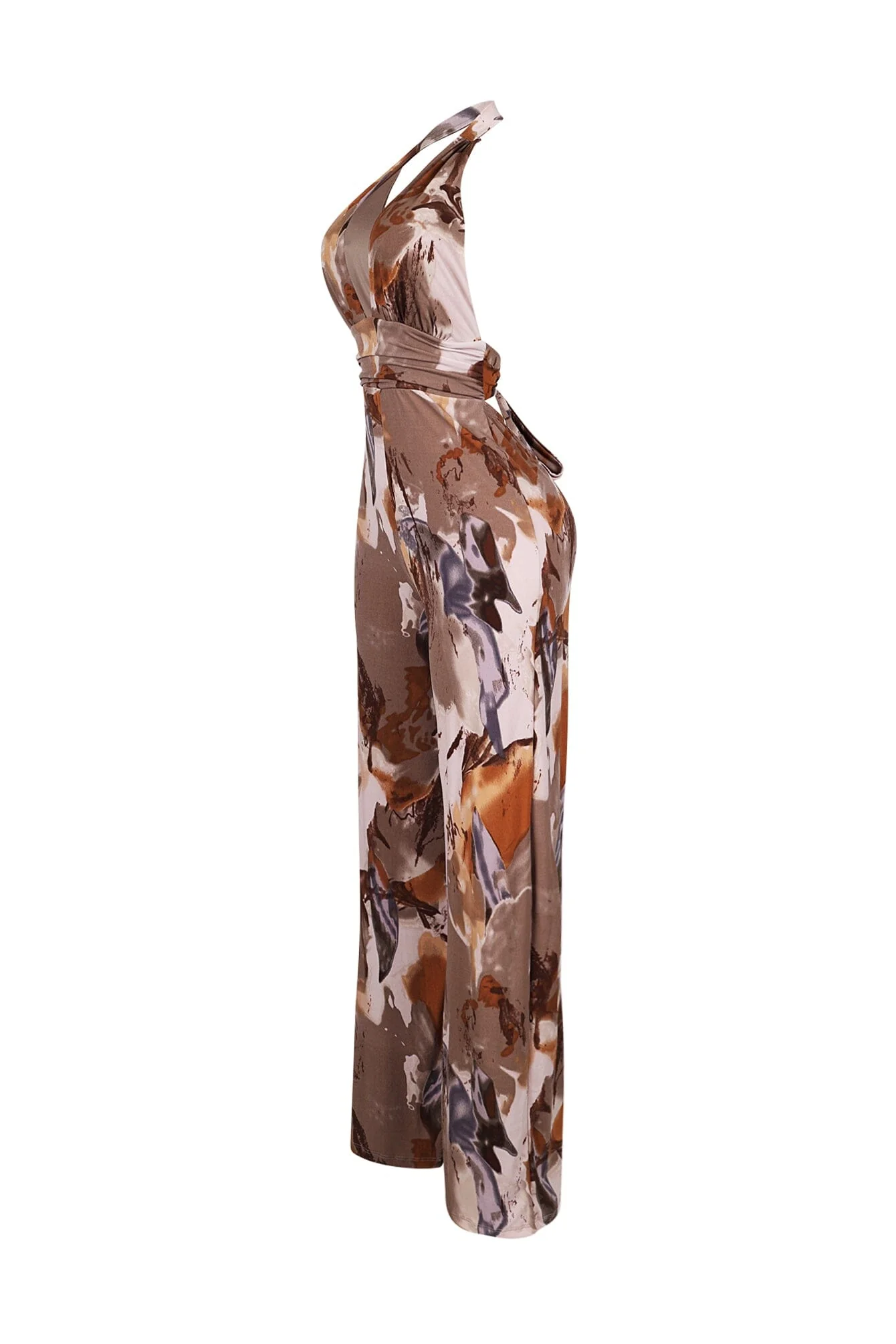 Organic Matter Print Halter Jumpsuit - Image 6