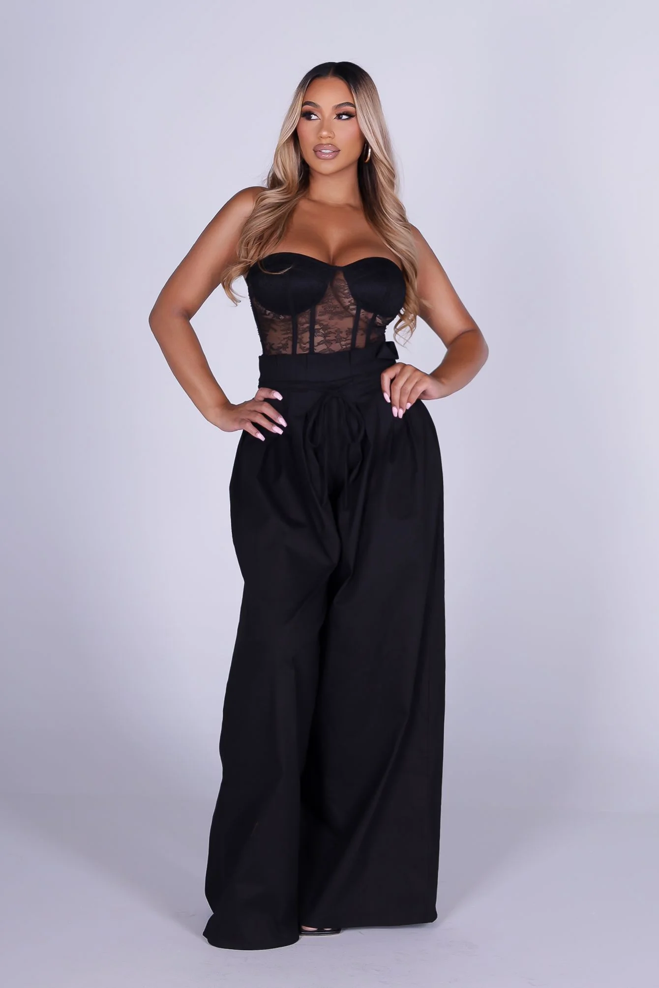 Orla Sheer Lace Corset Jumpsuit