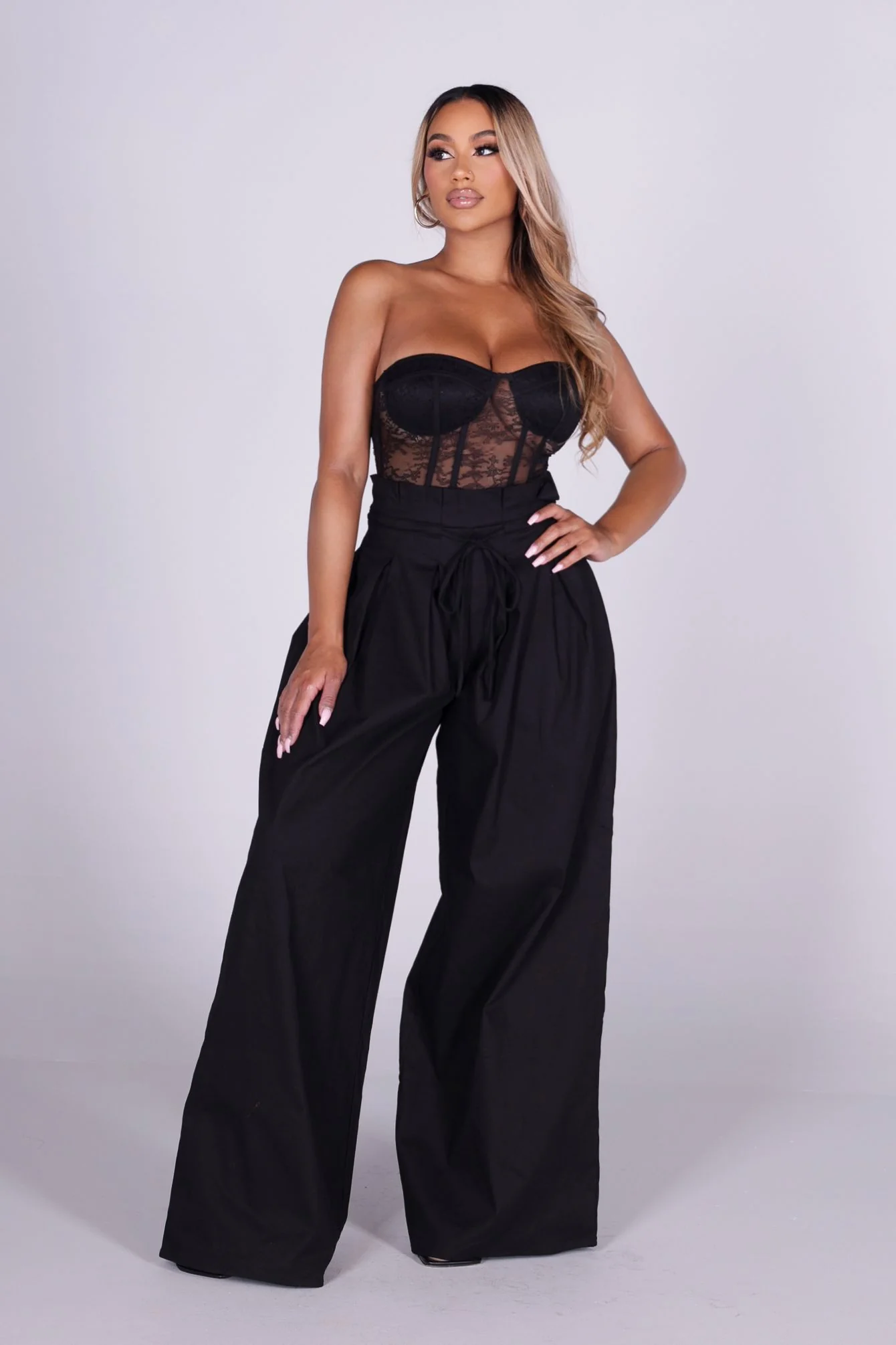 Orla Sheer Lace Corset Jumpsuit - Image 3
