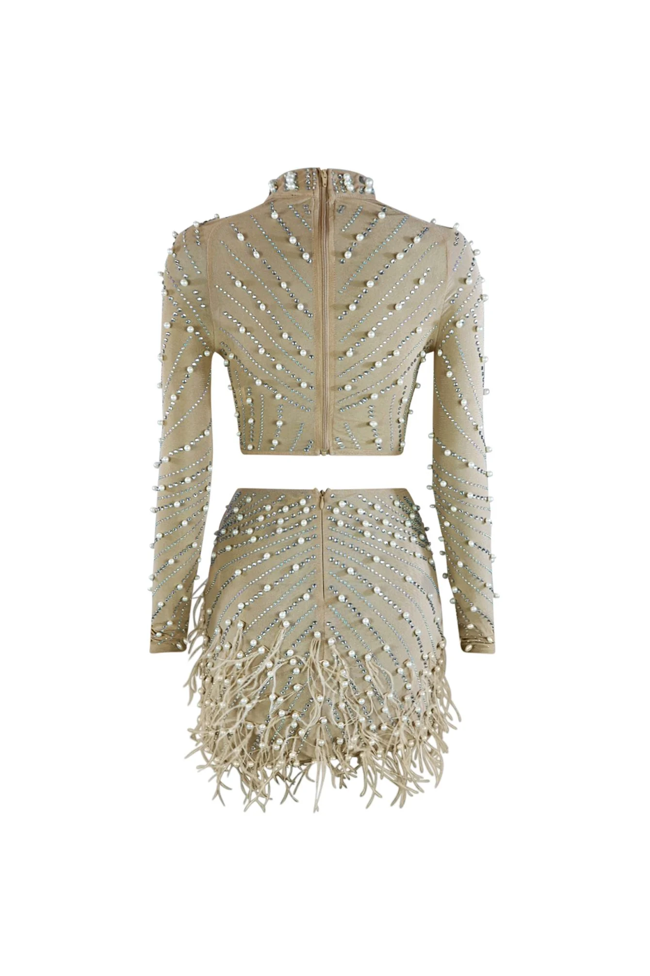 New Standard Stone and Pearl Top & Skirt SET - Image 7