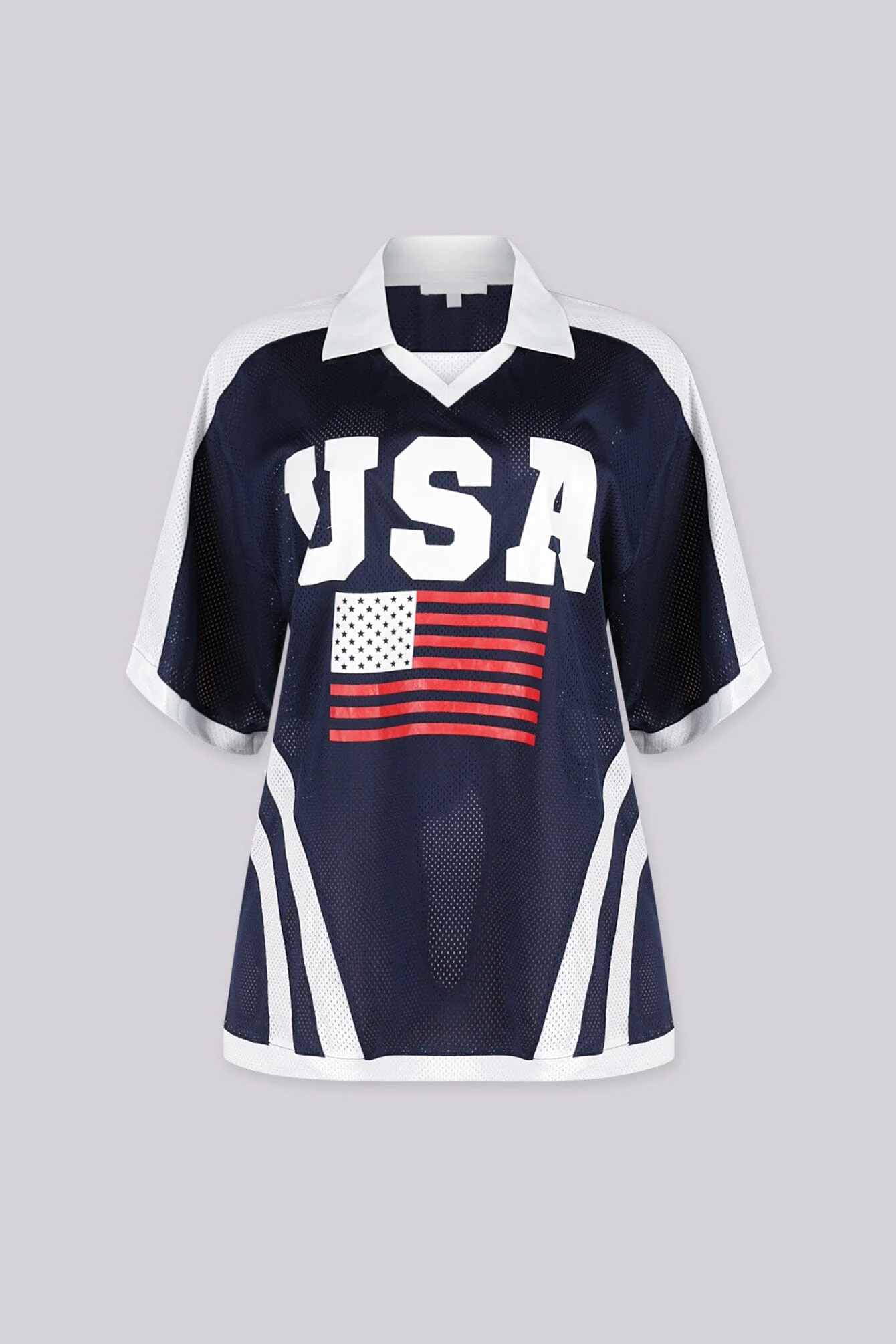 Patriot Mesh Collared Jersey Top - Image 6