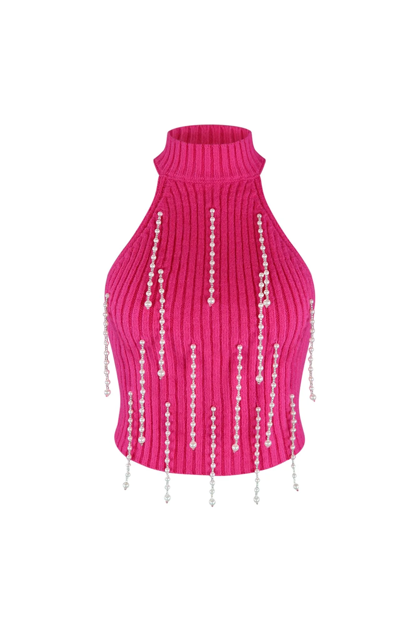 Pearlfect Halter Fuzzy Knit Top - Image 4