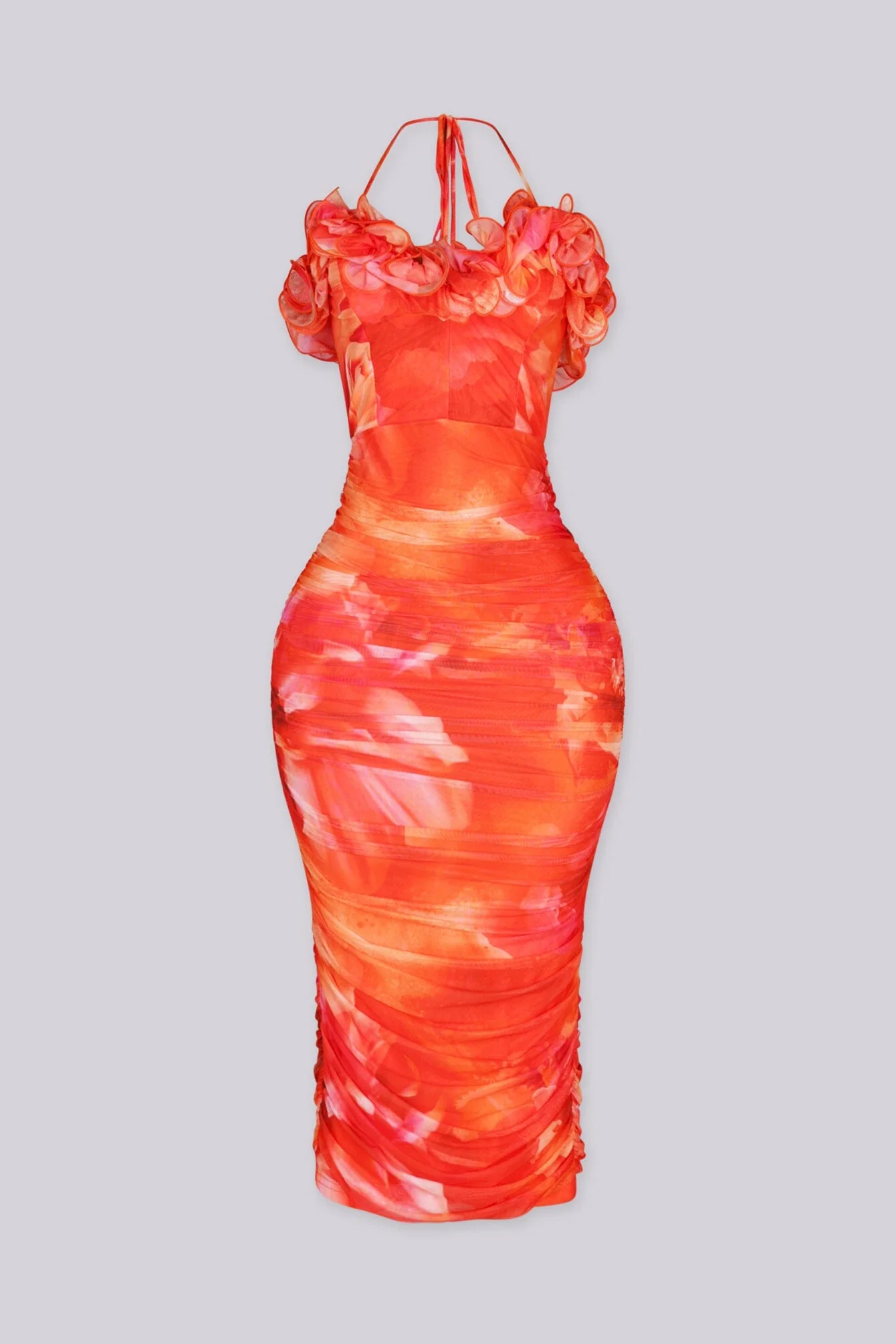 Petal Flame Slit Midi Dress - Image 3